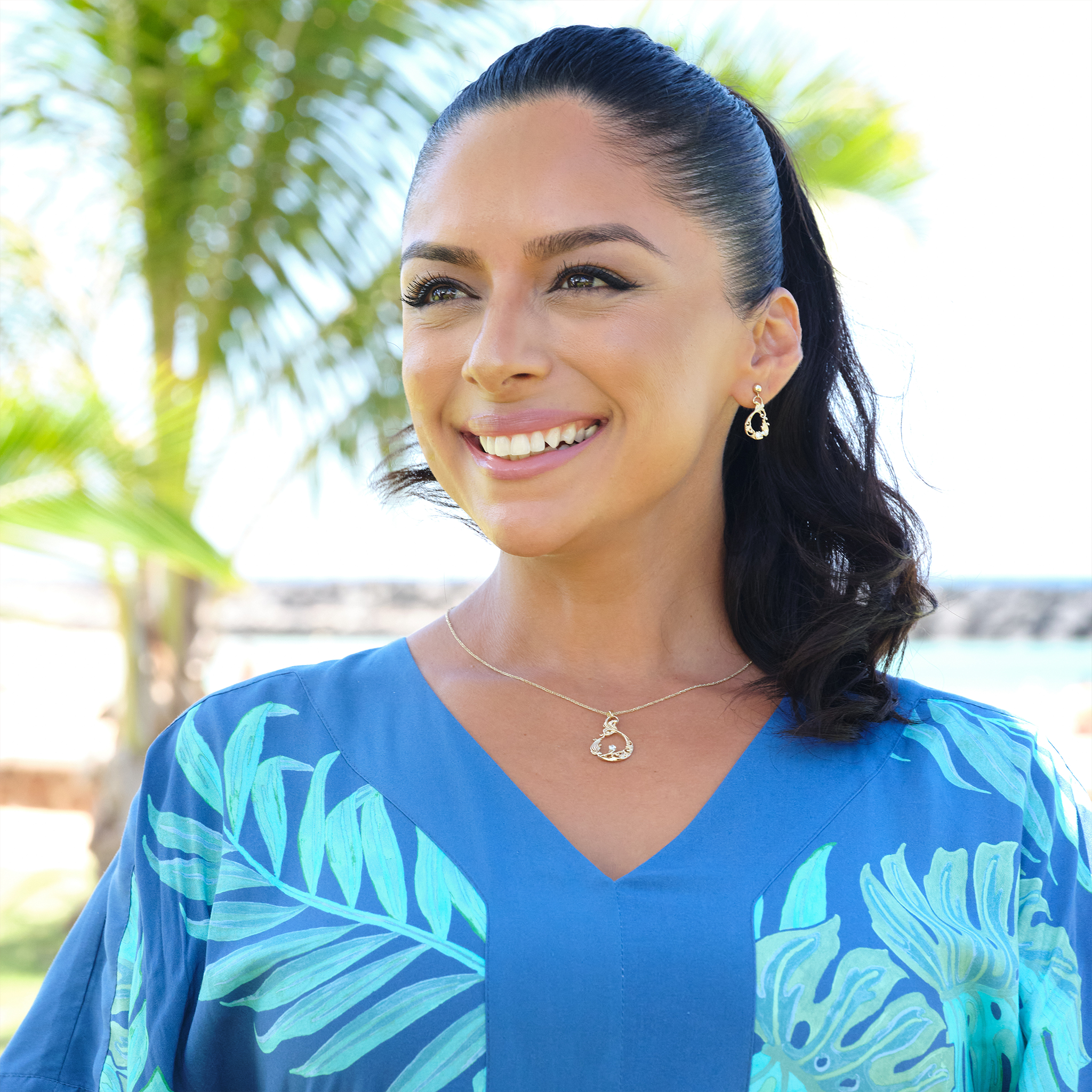 リビング・ヘアルーム・マーメイド・ペンダント ダイヤモンド・ゴールド 27mm