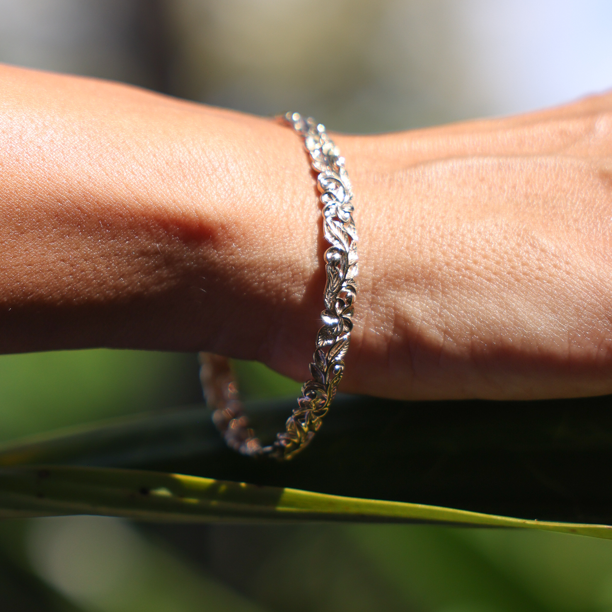 ハワイアン・エアプルメリア ブレスレット ゴールド - 6mm