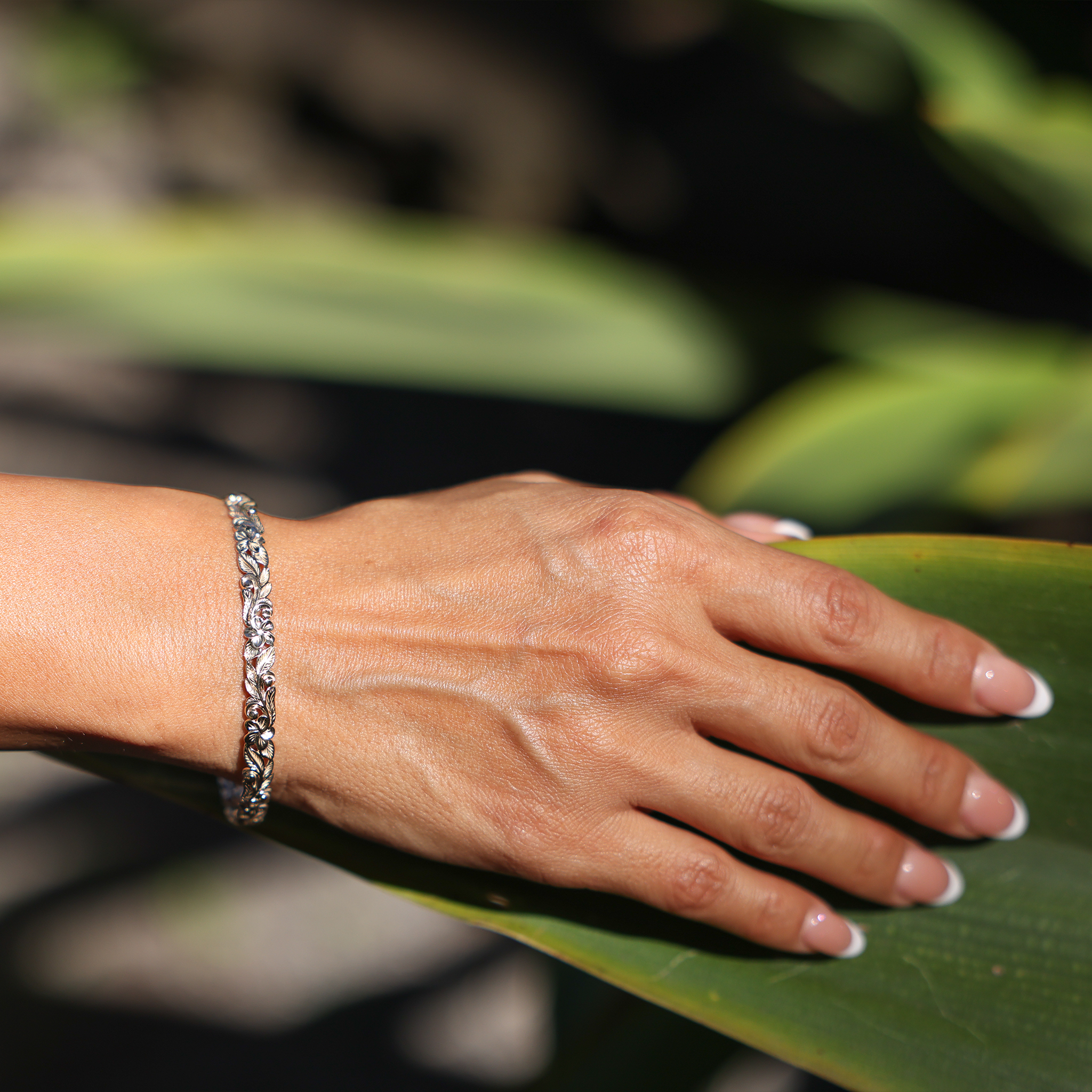 ハワイアン・エアプルメリア ブレスレット ゴールド - 6mm