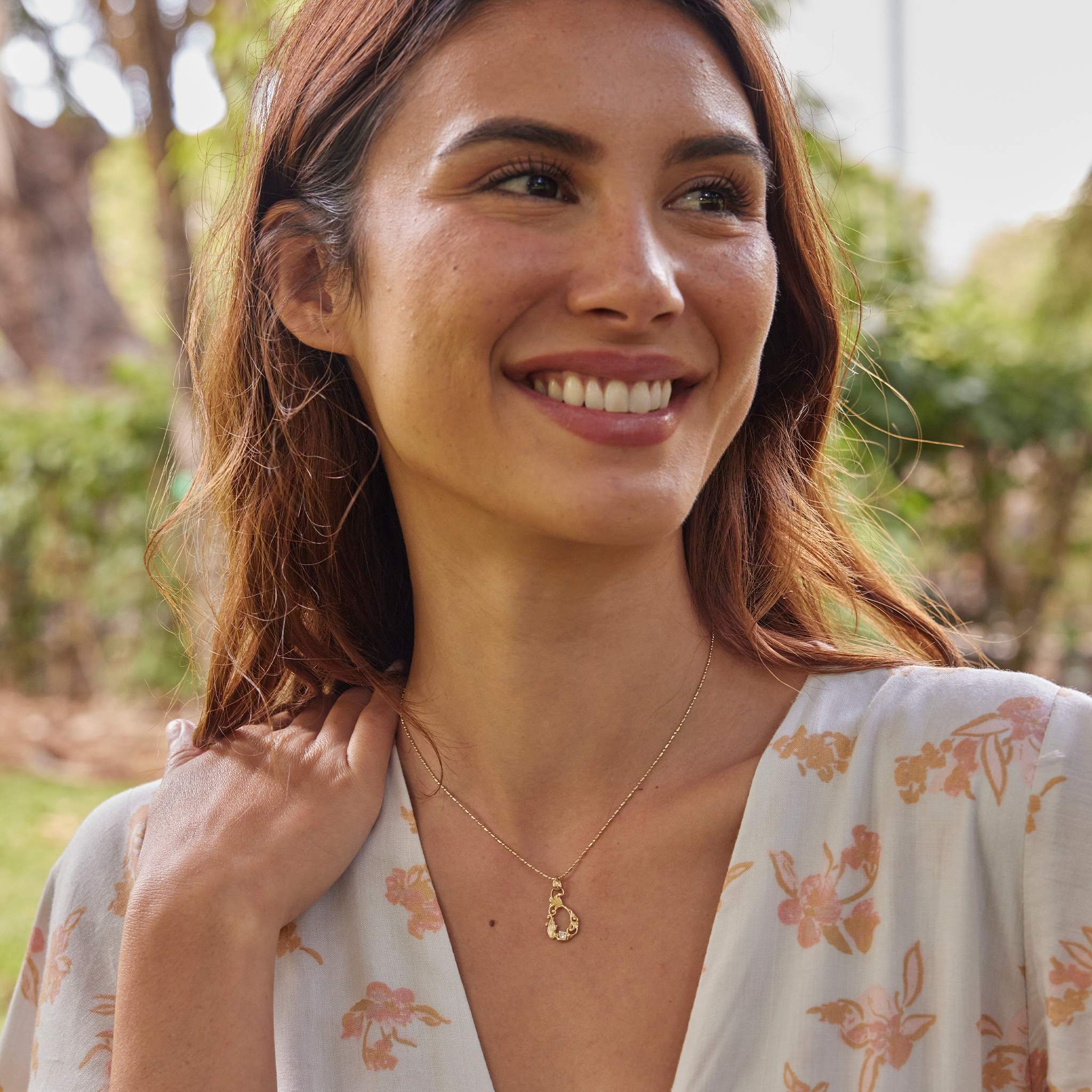 リビング・ヘアルーム・マーメイド・ペンダント ダイヤモンド・ゴールド 19mm