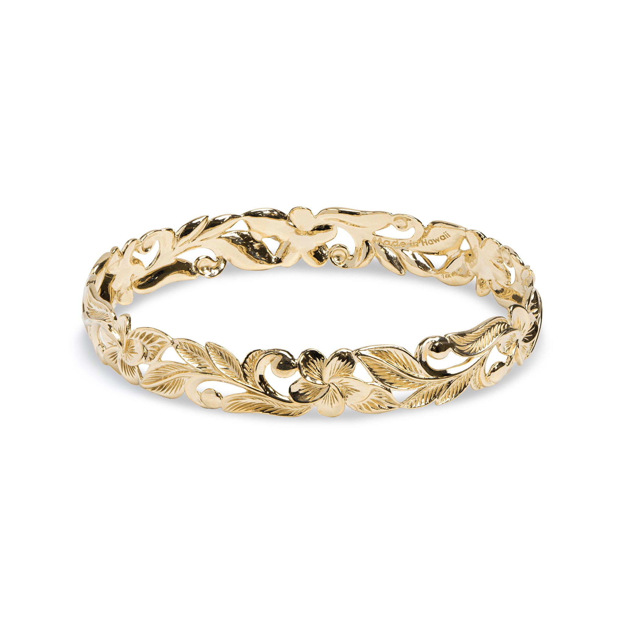 ハワイアン・エアプルメリア ブレスレット ゴールド - 10mm