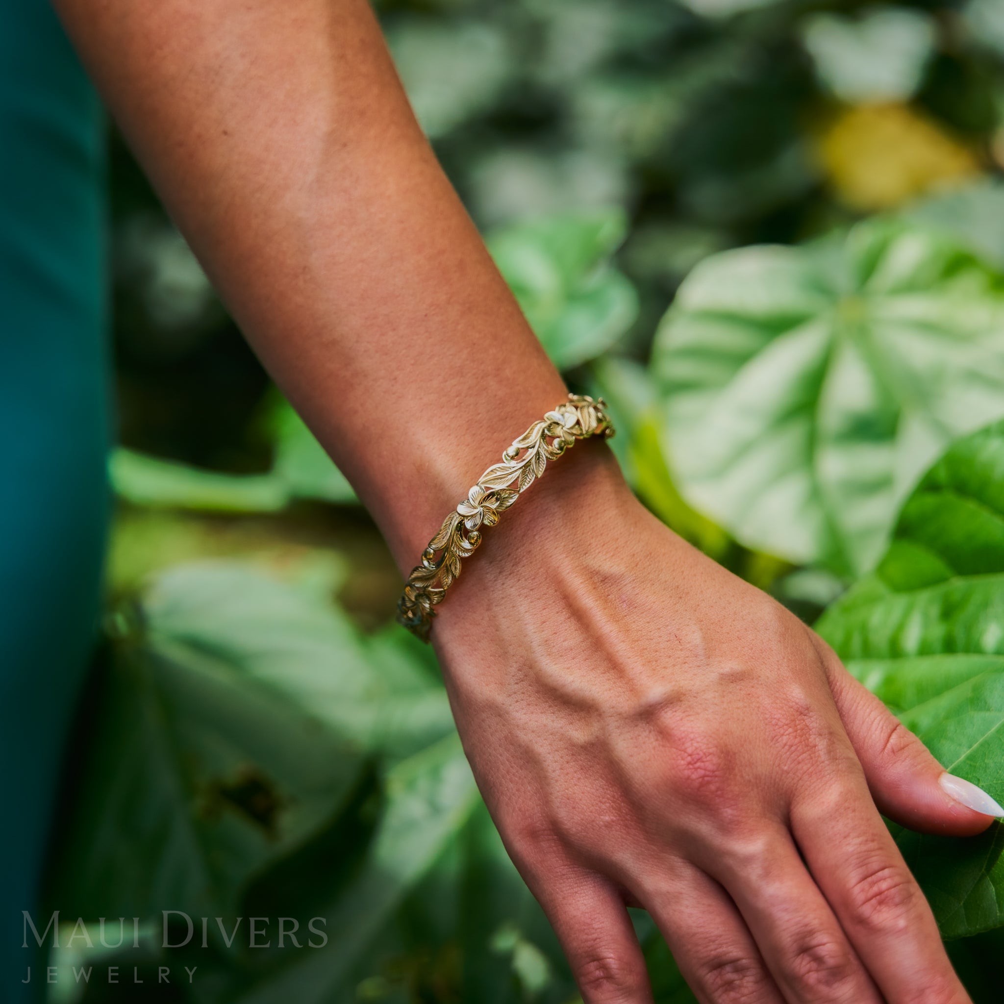 プルメリア ヒンジ・ブレスレット ゴールド - 10mm