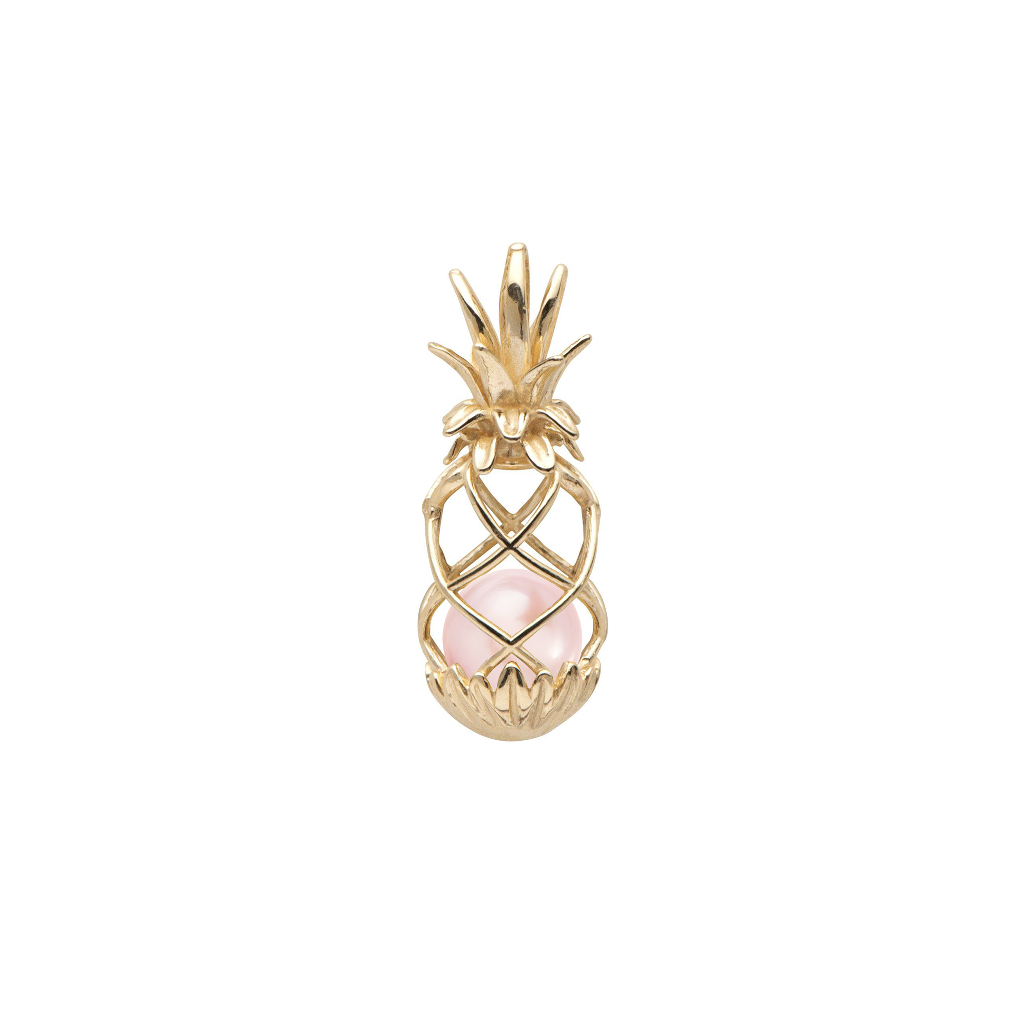 Pick A Pearl Pineapple Cage Pendant in Gold - 25mm