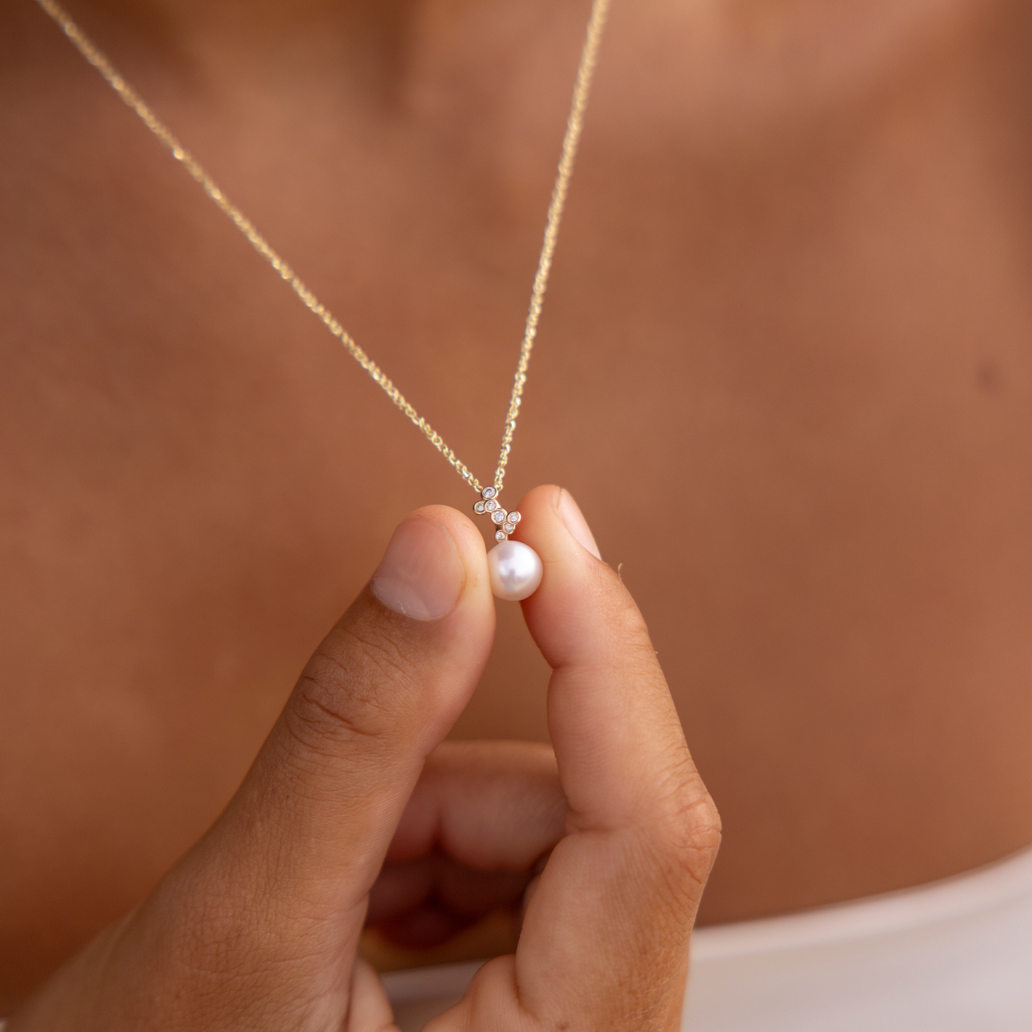 ピック ア パール バブル ペンダント ダイヤモンド ゴールド 8mm