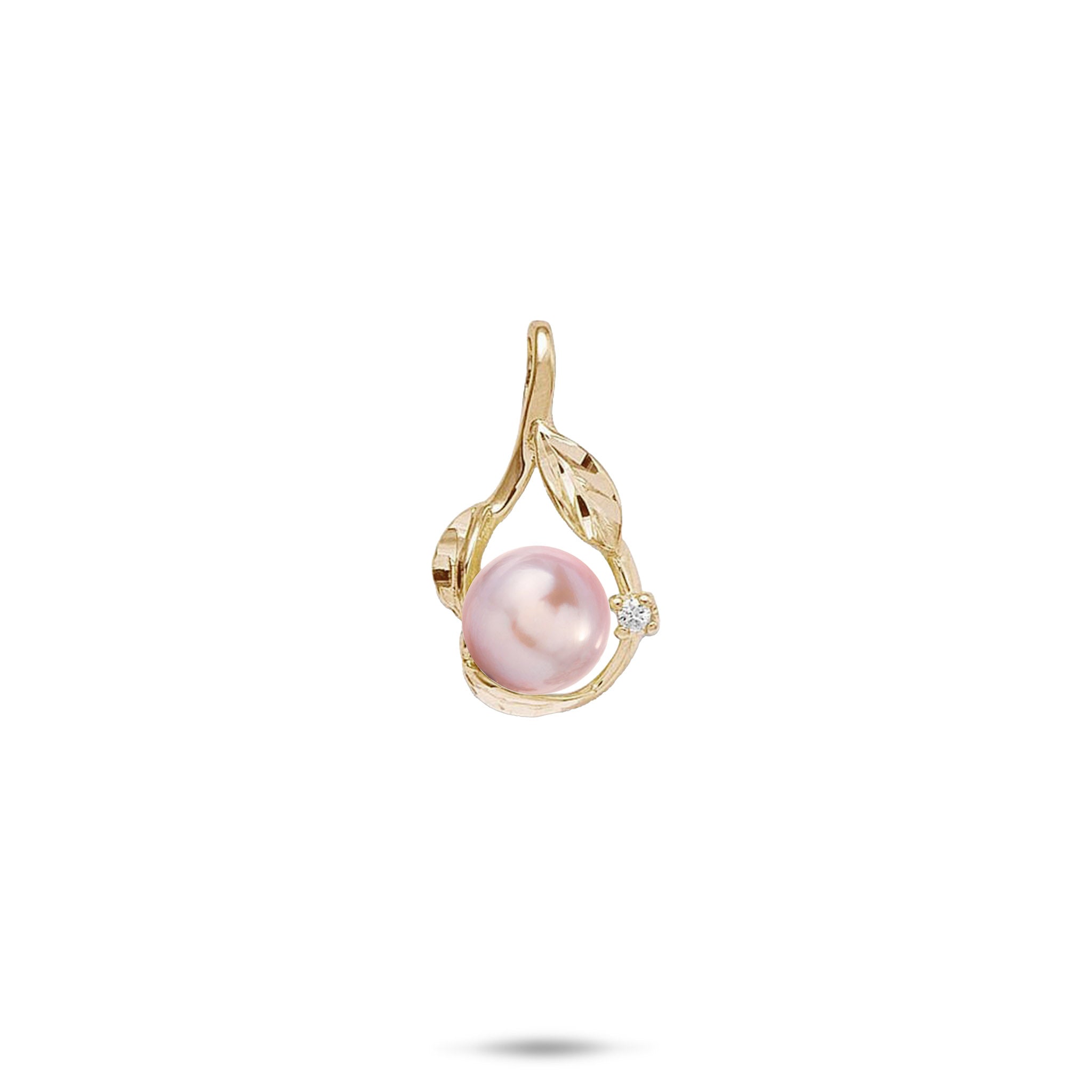 Pick A Pearl Maile Pendant in Gold with Diamond - 20mm