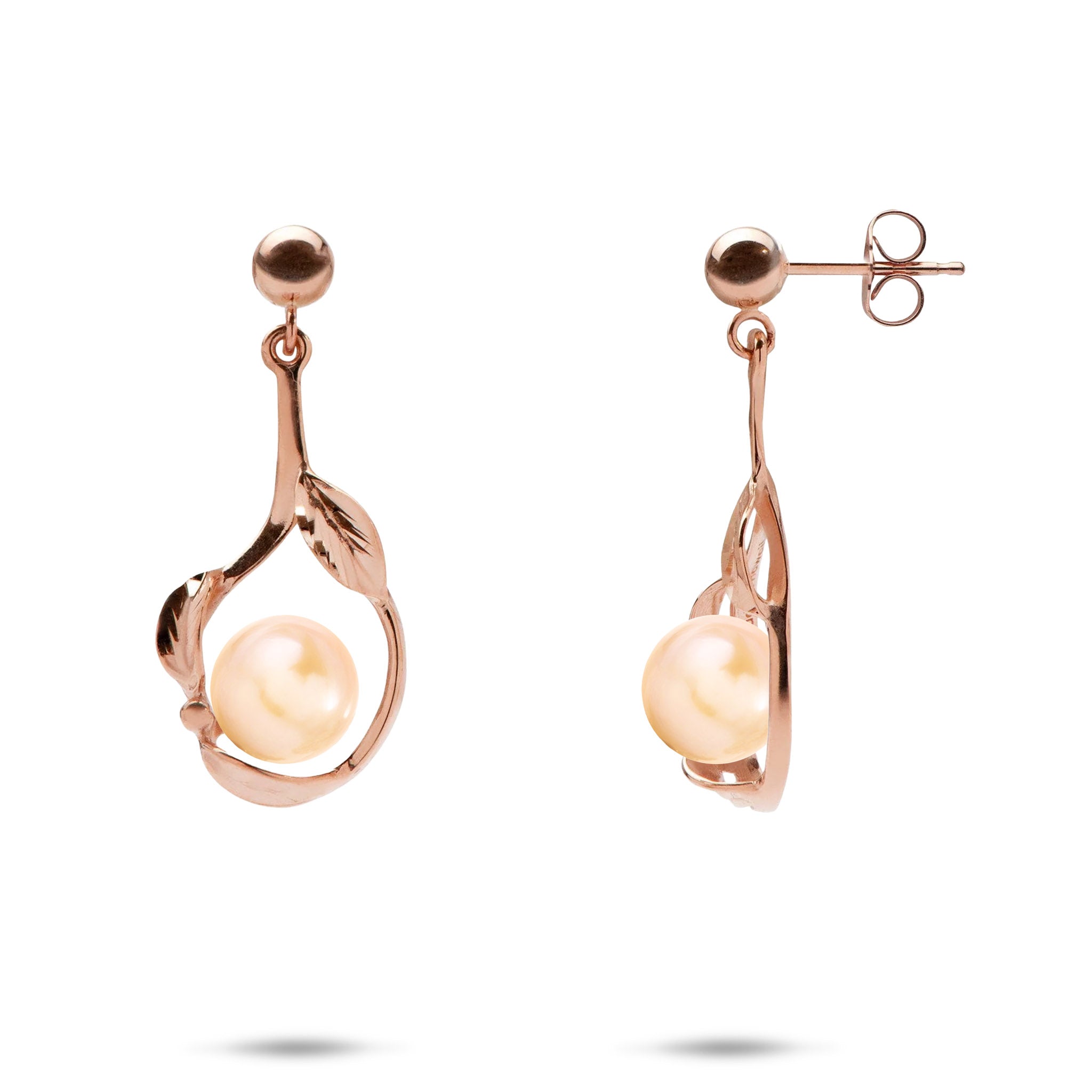 Pick A Pearl Maile Earrings in Rose Gold - 23mm