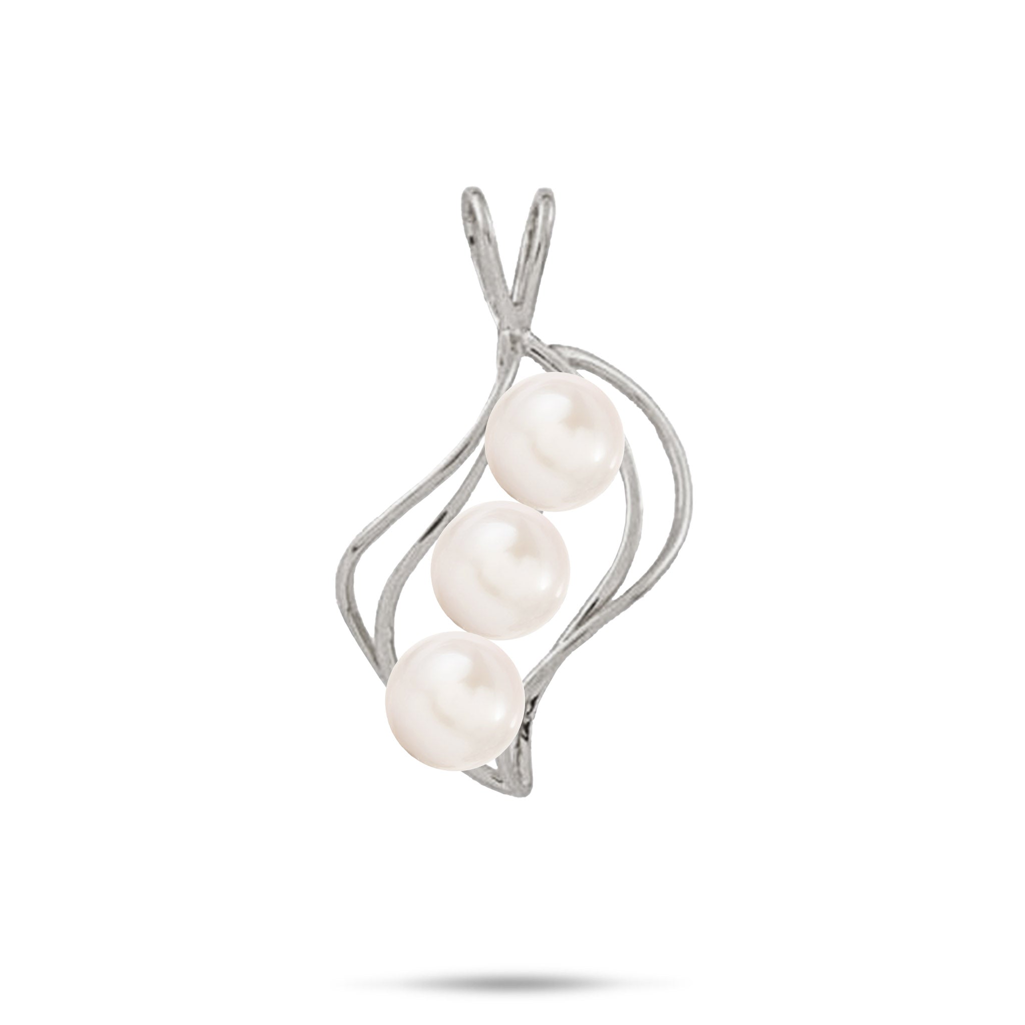 Pick A Pearl Waterfall Pendant in White Gold - 22mm