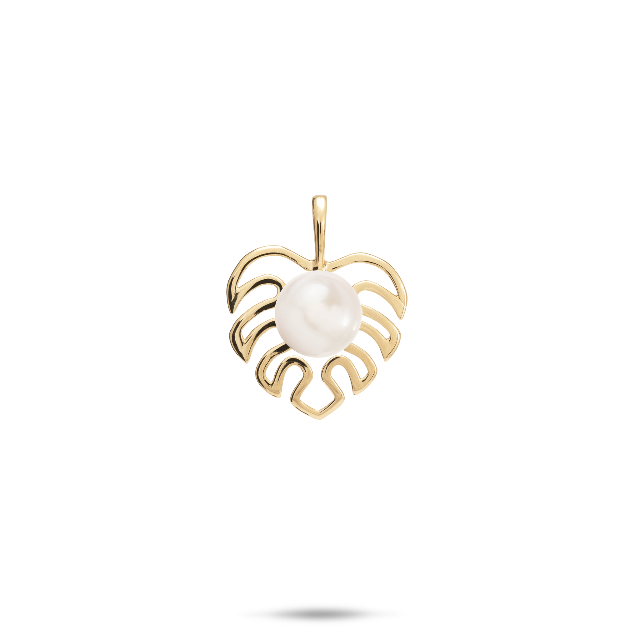 Pick A Pearl Monstera Pendant in Gold - 19mm