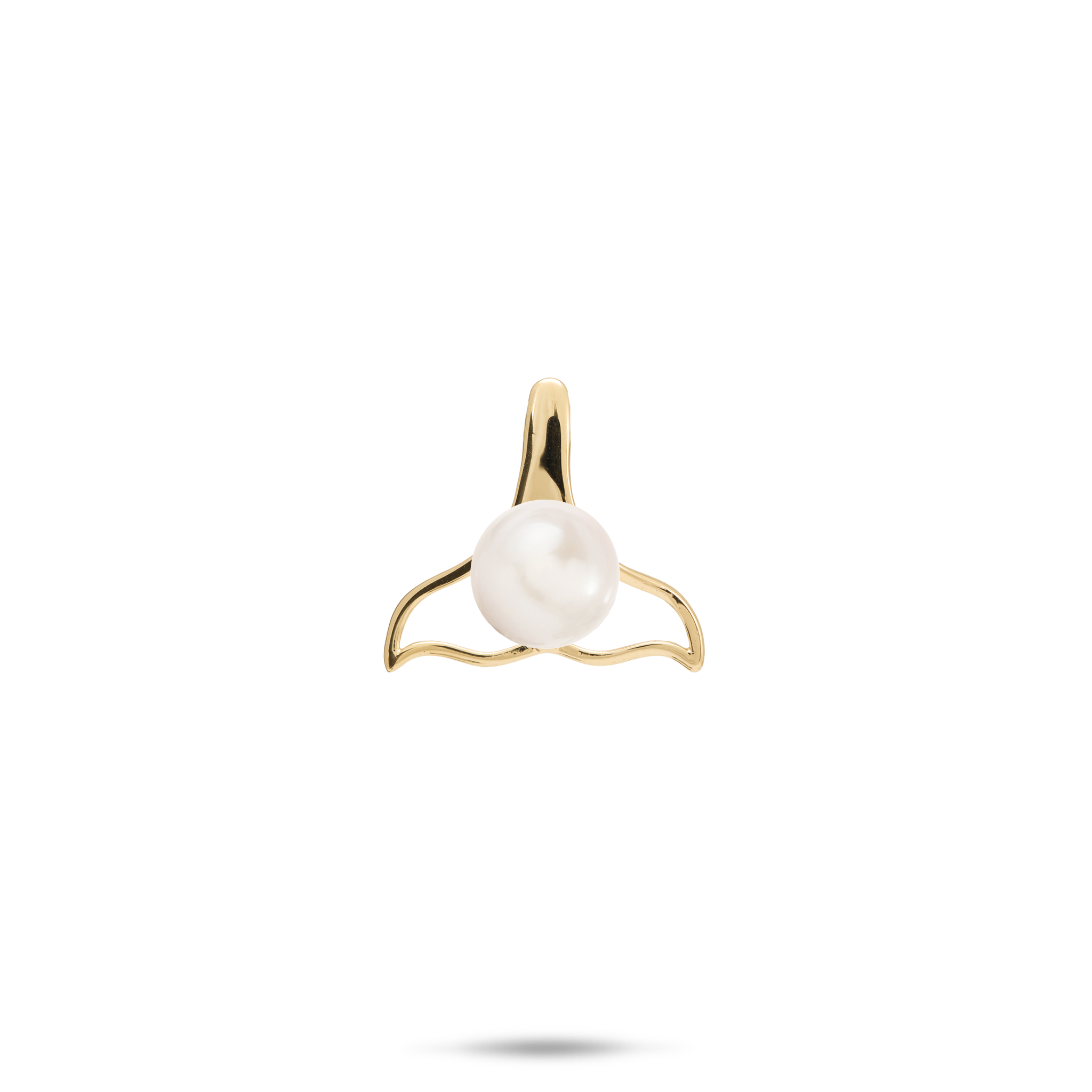 Pick A Pearl Whale Tail Pendant in Gold - 16mm