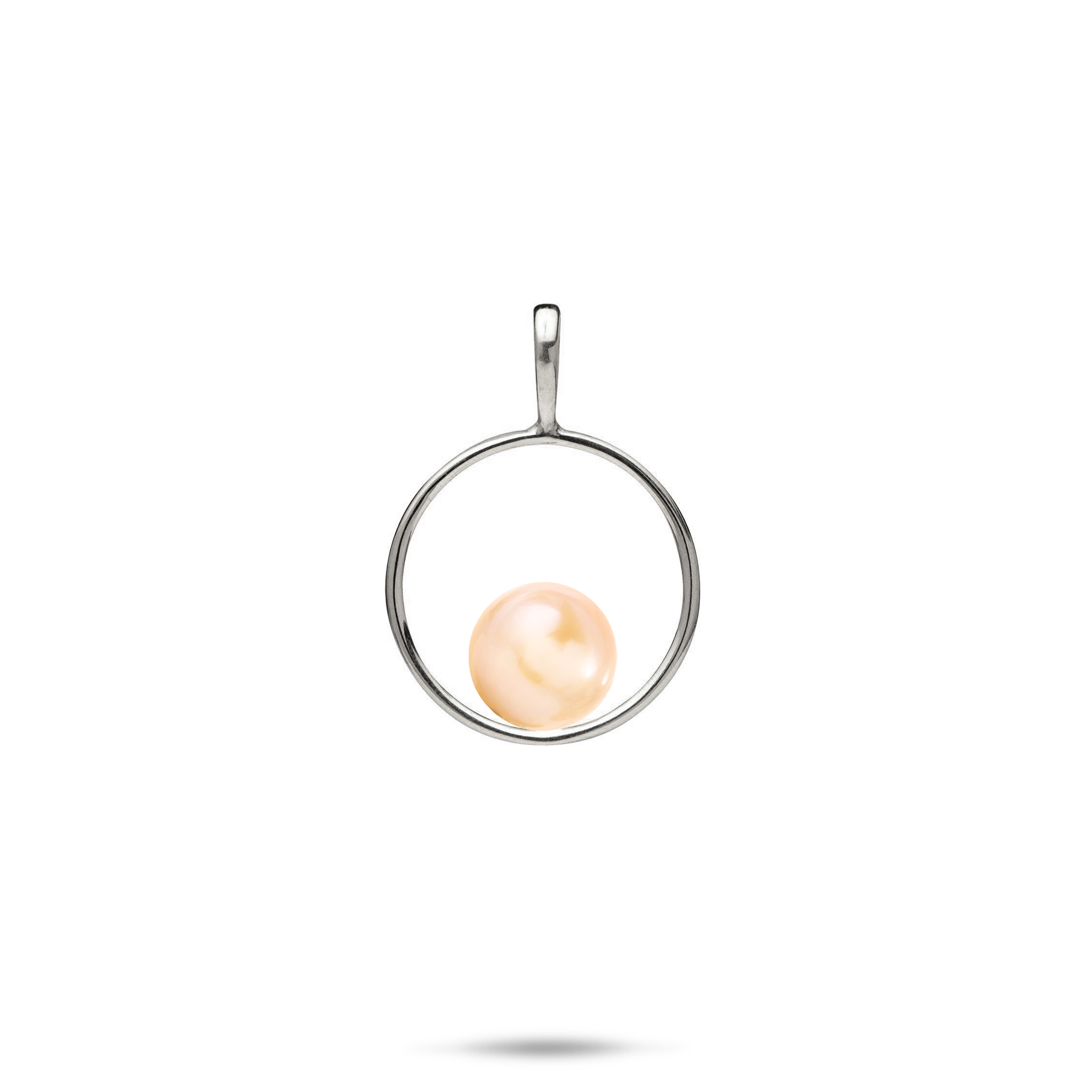 Pick A Pearl Circle of Life Pendant in White Gold - 15mm