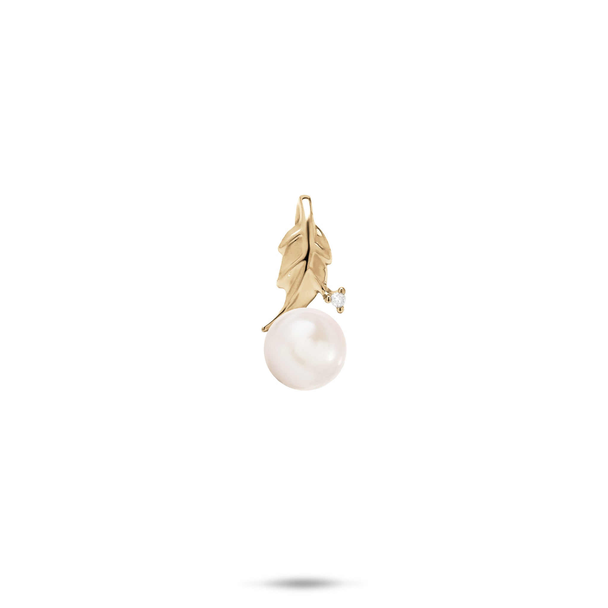 Pick A Pearl Maile Pendant in Gold with Diamond - 16mm