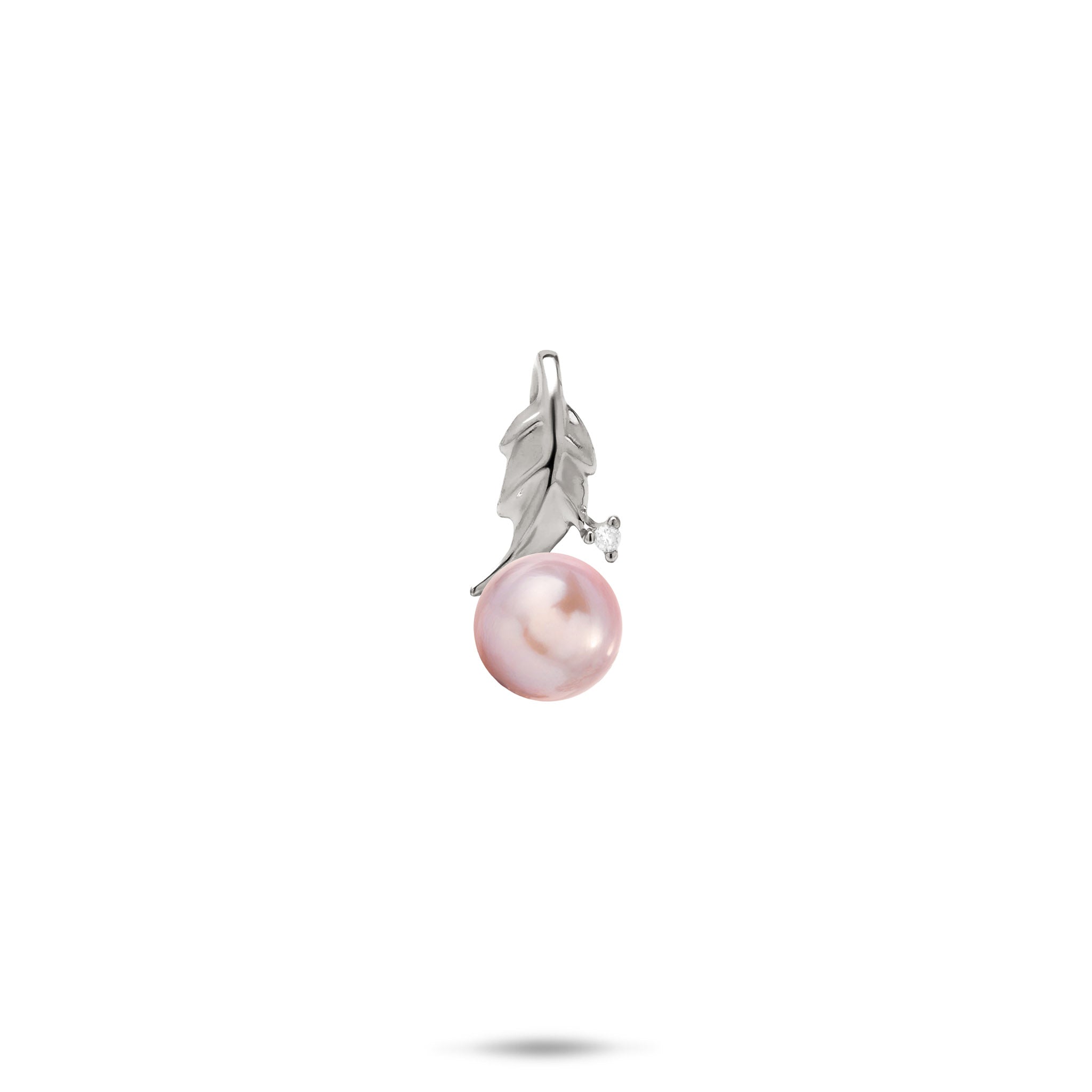 Pick A Pearl Maile Pendant in White Gold with Diamond - 16mm