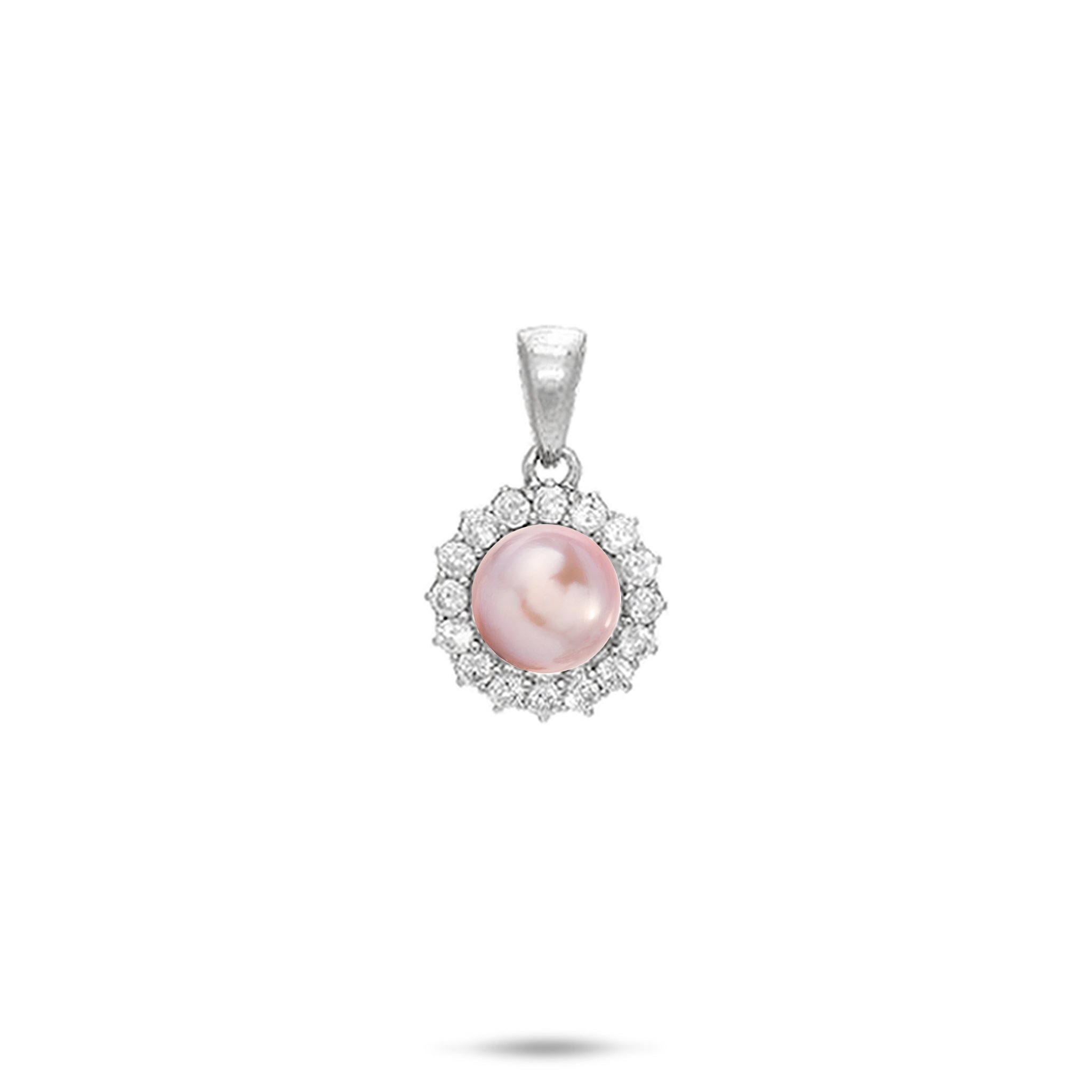 Pick A Pearl Halo Pendant in Sterling Silver - 12mm