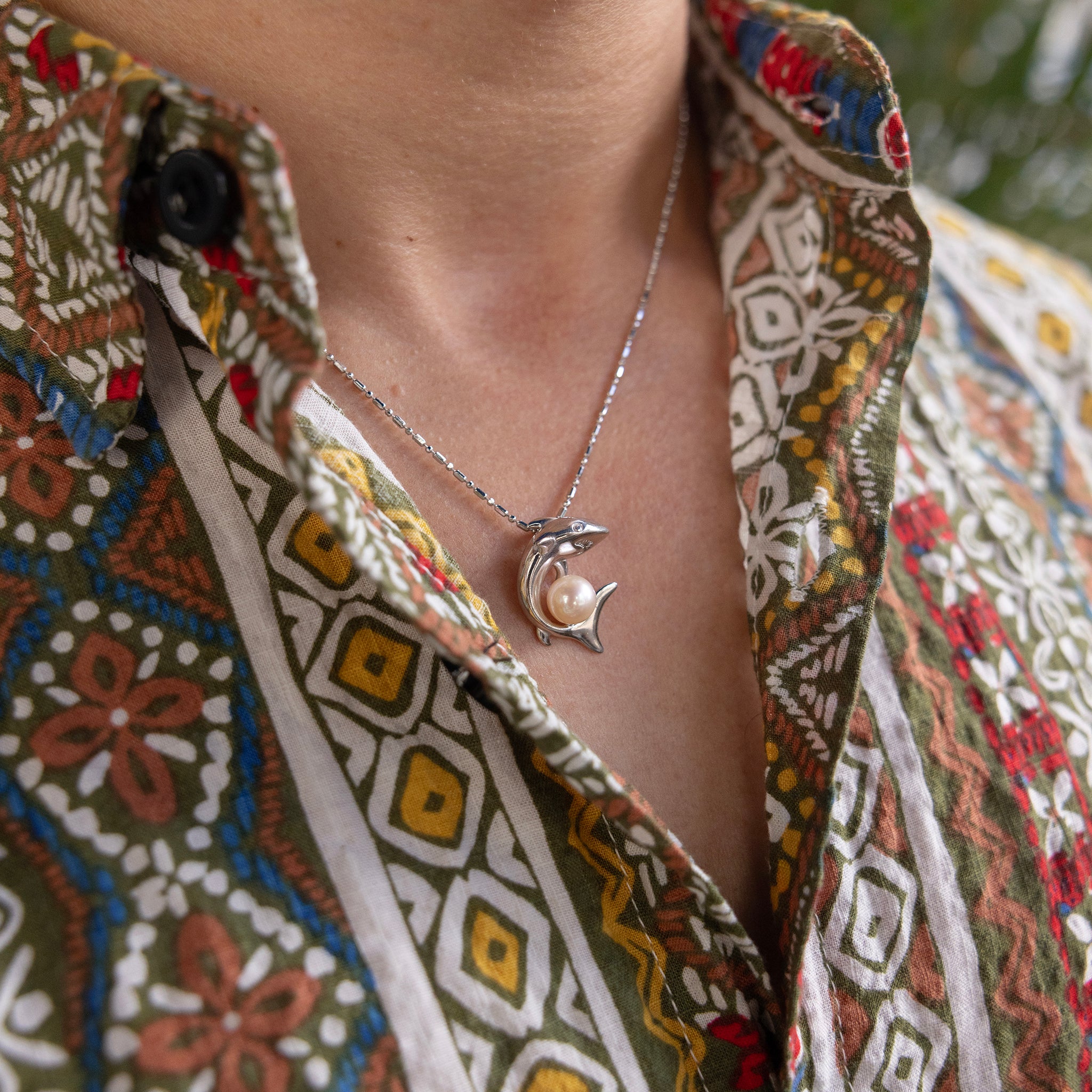 Pick A Pearl Shark Pendant in Sterling Silver - 23mm