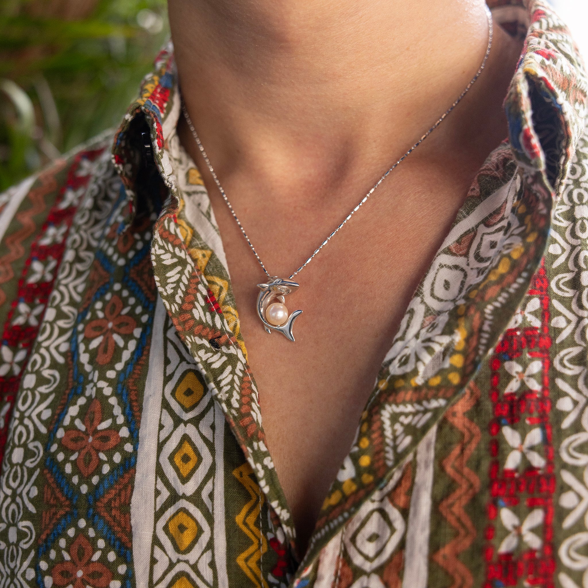 Pick A Pearl Shark Pendant in Sterling Silver - 23mm