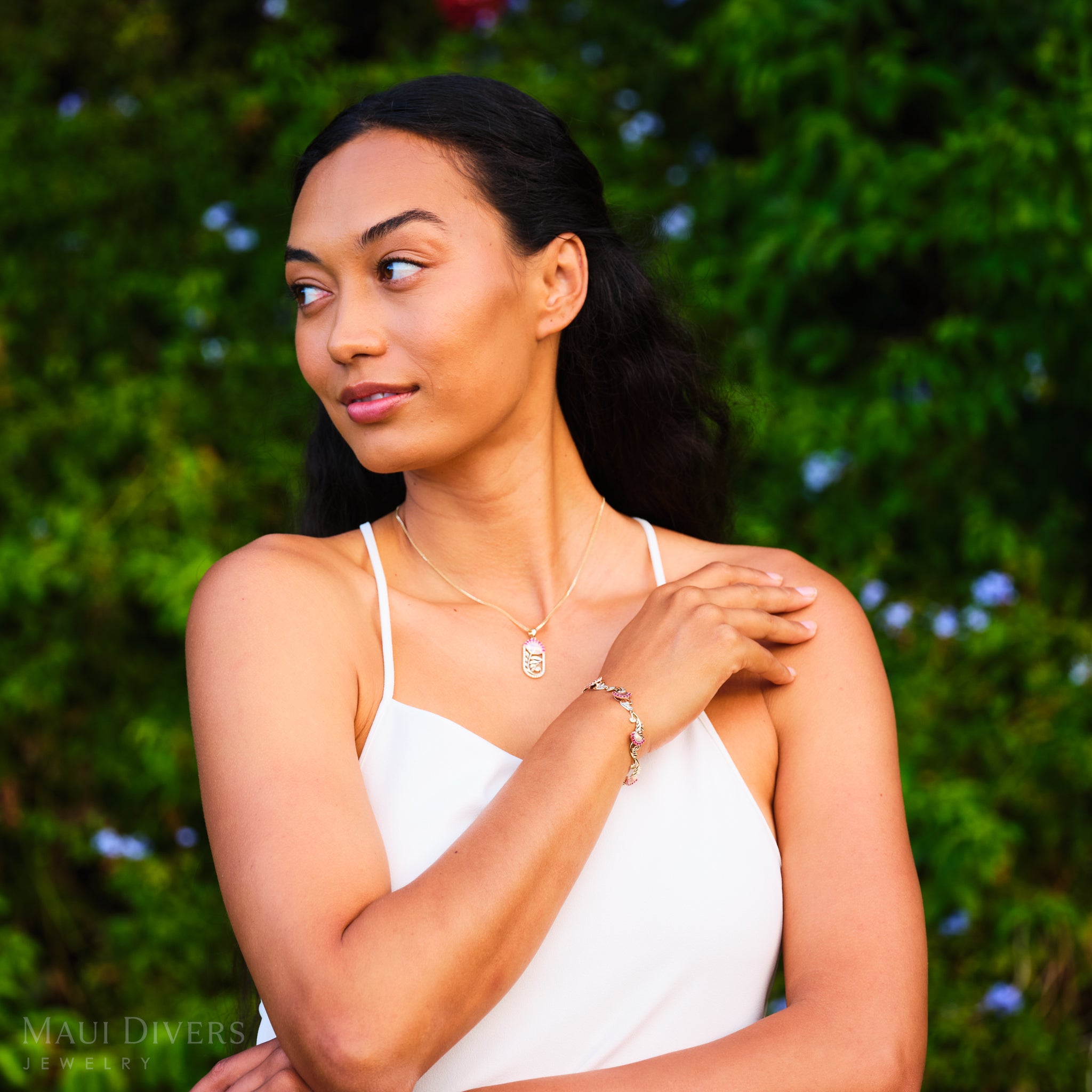 ʻŌhiʻa Lehua ルビー・ペンダント ダイヤモンド・ツートーンゴールド - 27.5mm