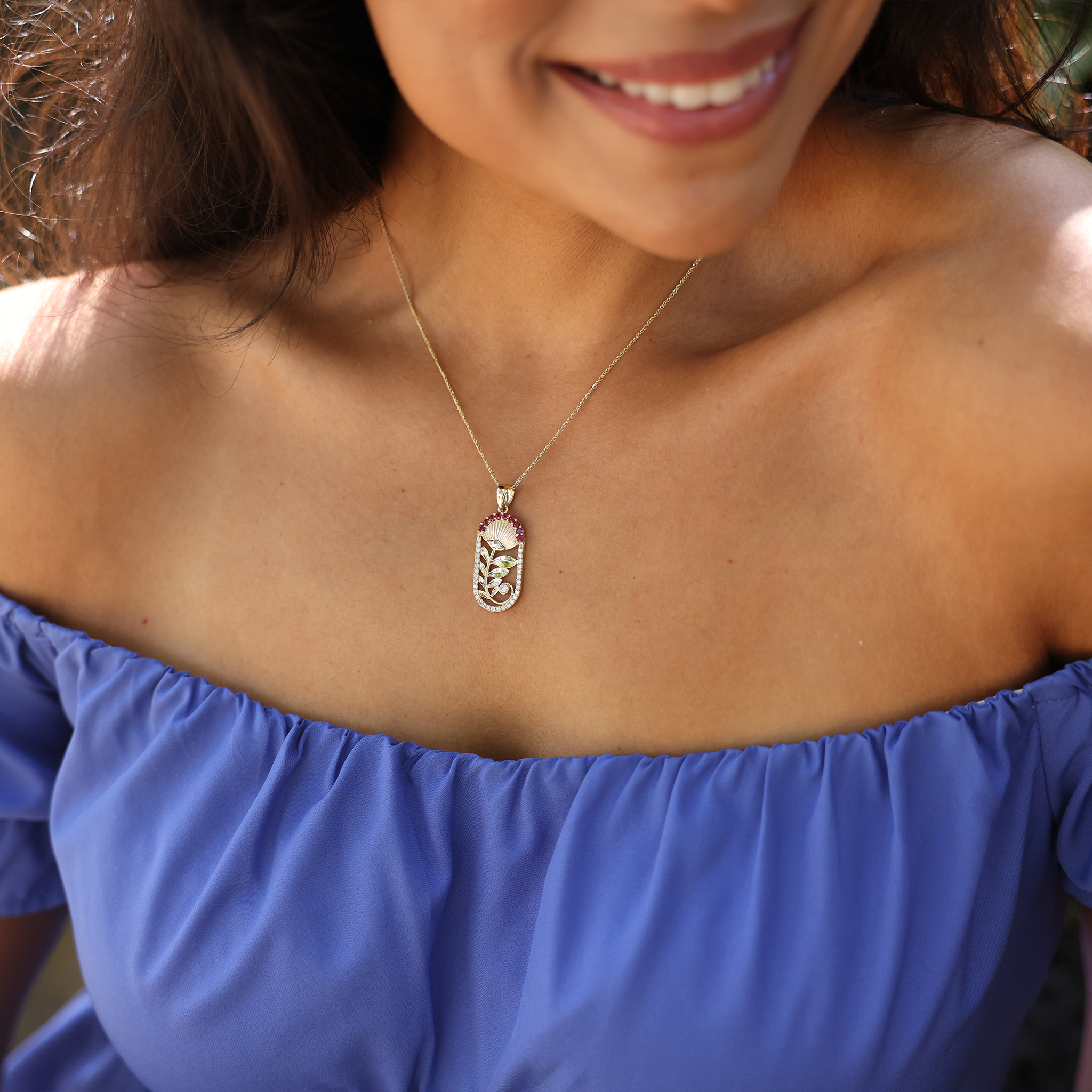 ʻŌhiʻa Lehua ルビー・ペンダント ダイヤモンド ゴールド