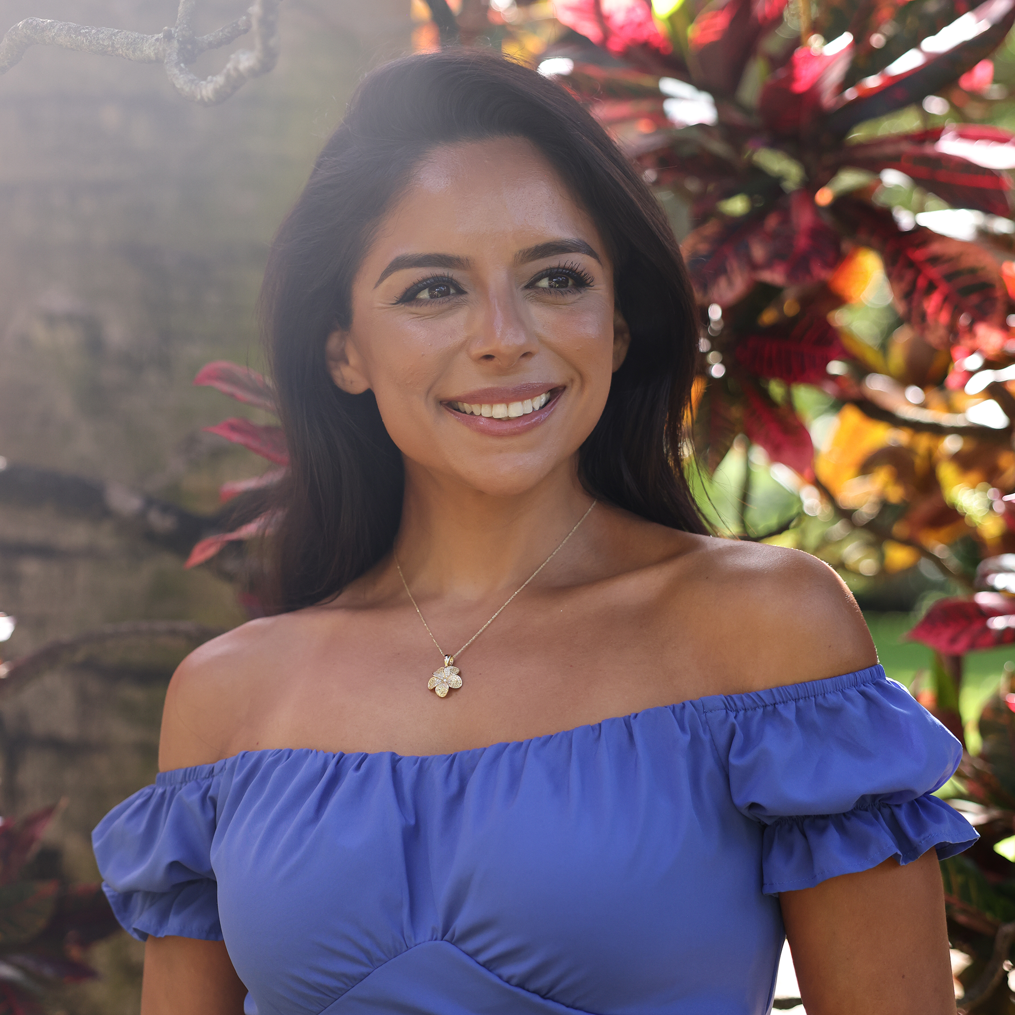 プルメリア イエローサファイア ダイヤモンド ゴールド ペンダント - 20mm