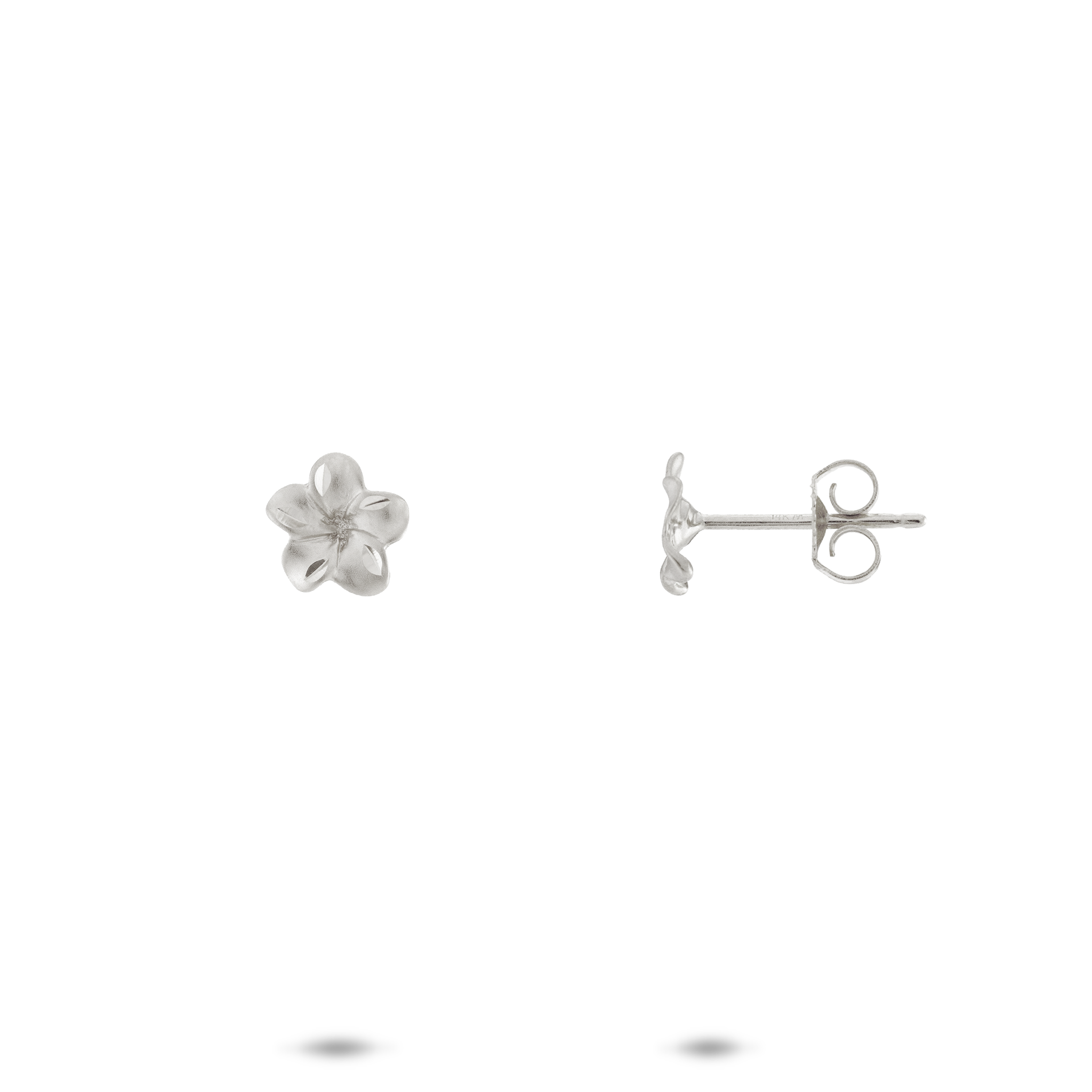 プルメリア ピアス ホワイトゴールド - 7mm