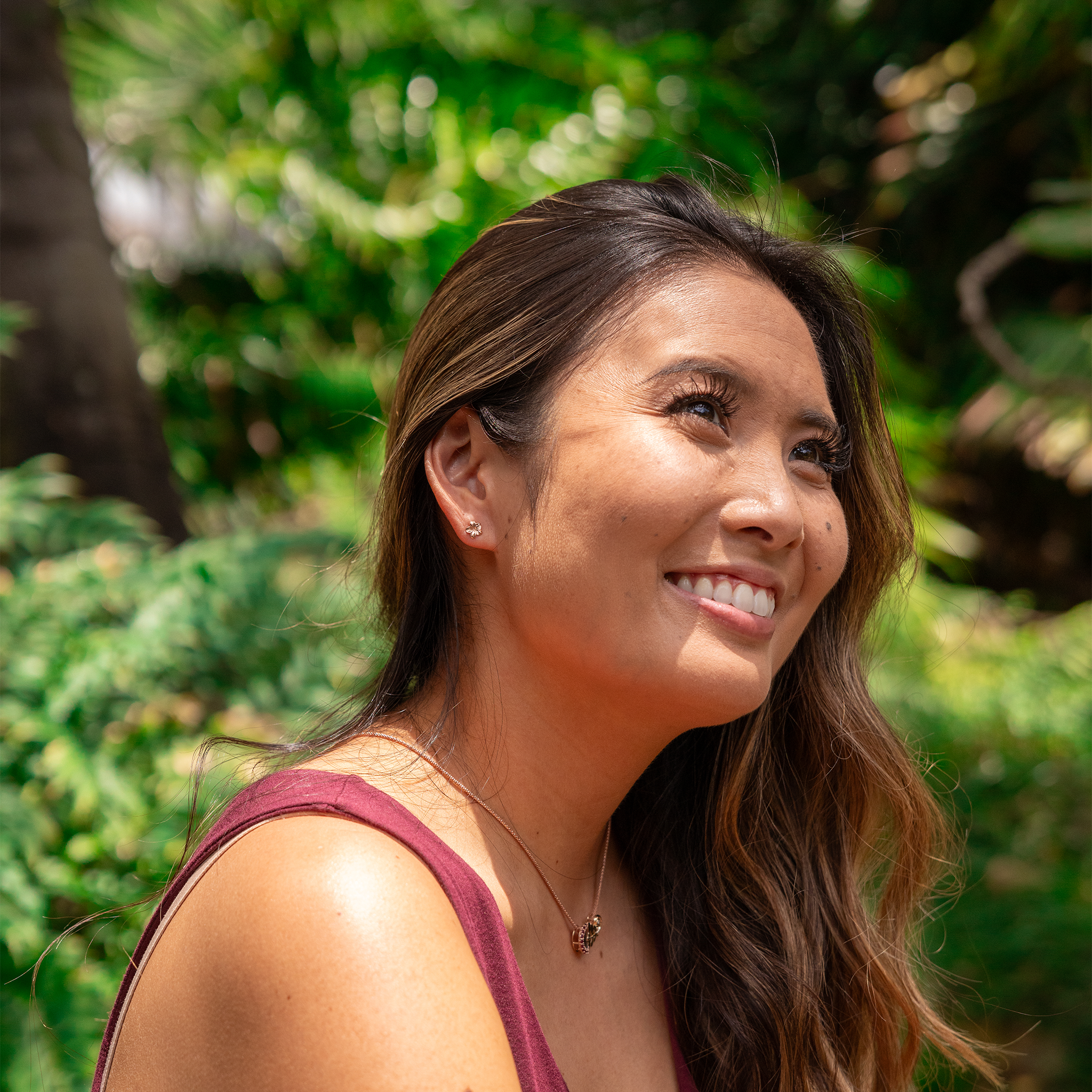 プルメリア ピアス ローズゴールド - 7mm