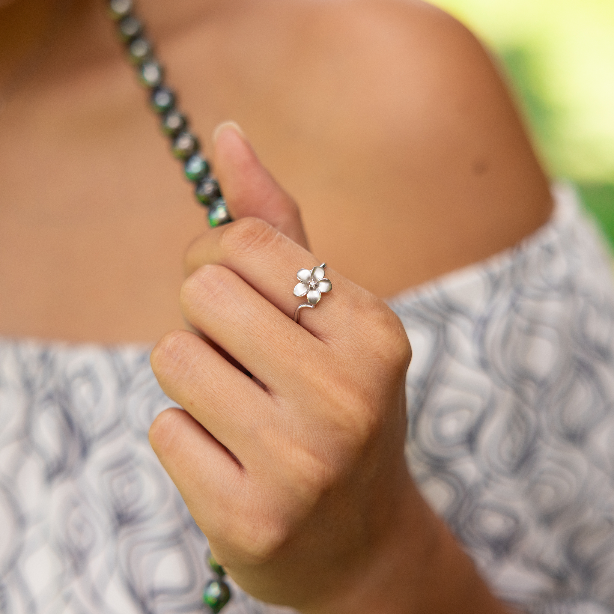 プルメリア ダイヤモンド ホワイトゴールド 11mm