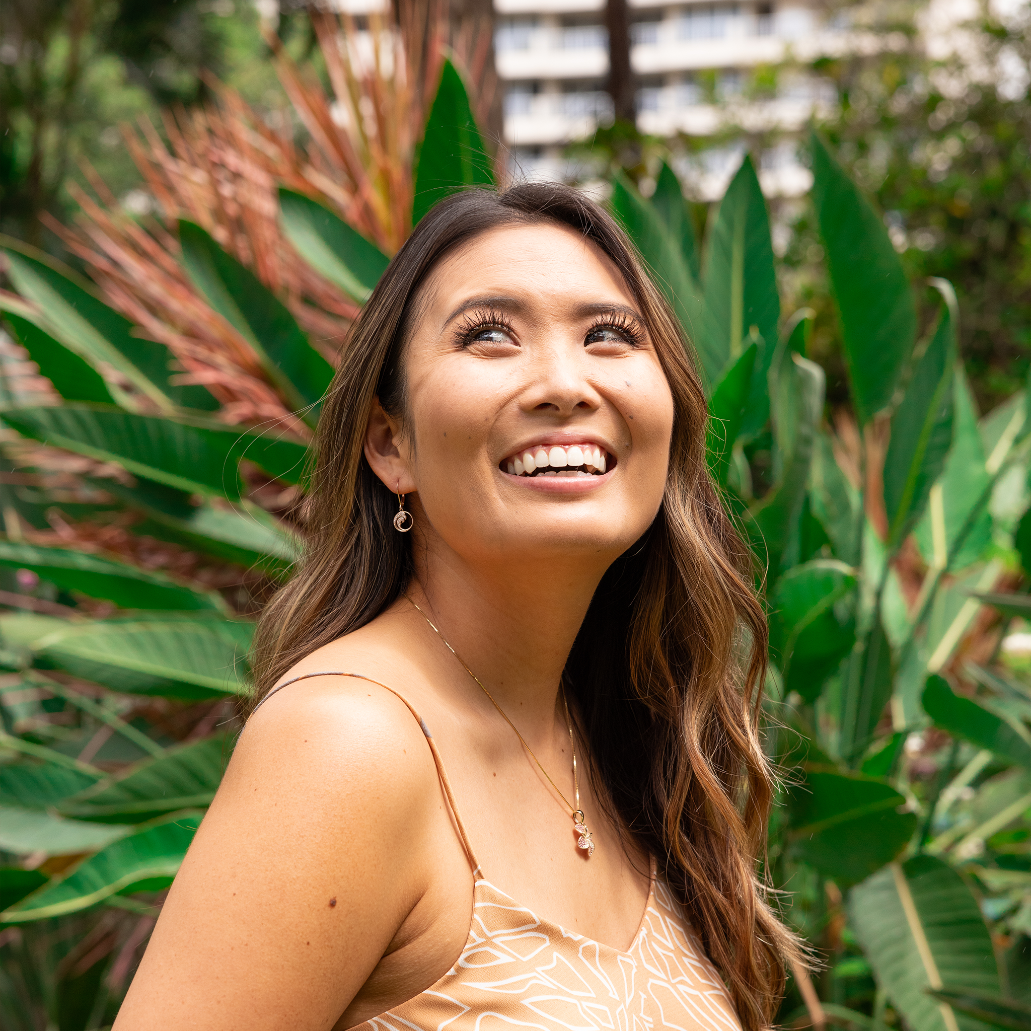 Nalu ピアス ダイヤモンド ローズゴールド - 12mm