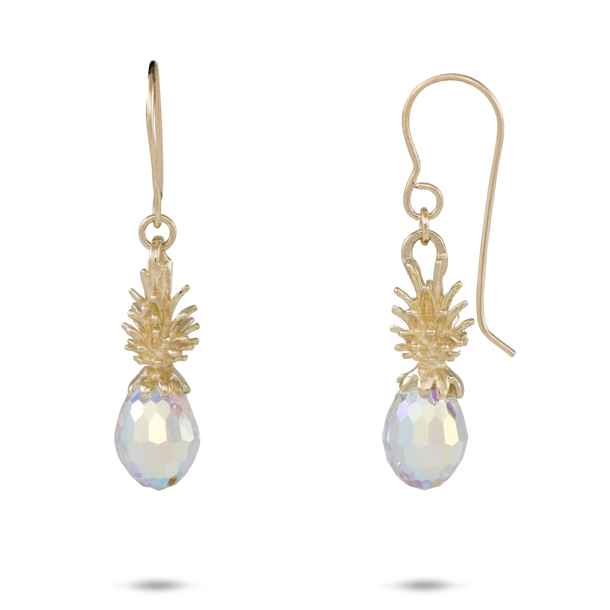 Crystal Pineapple Dangle Earrings in Gold - 20mm