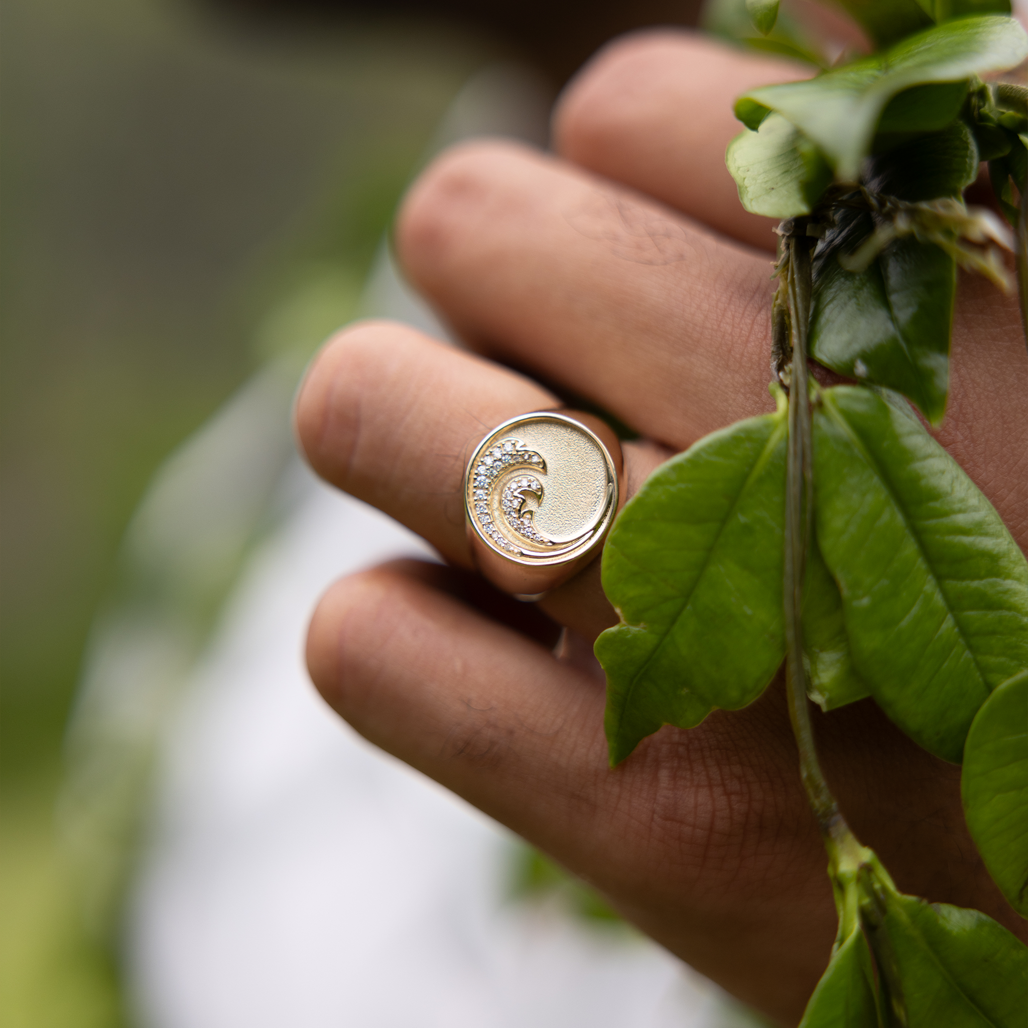 Nalu リング ダイヤモンド ゴールド - 18mm