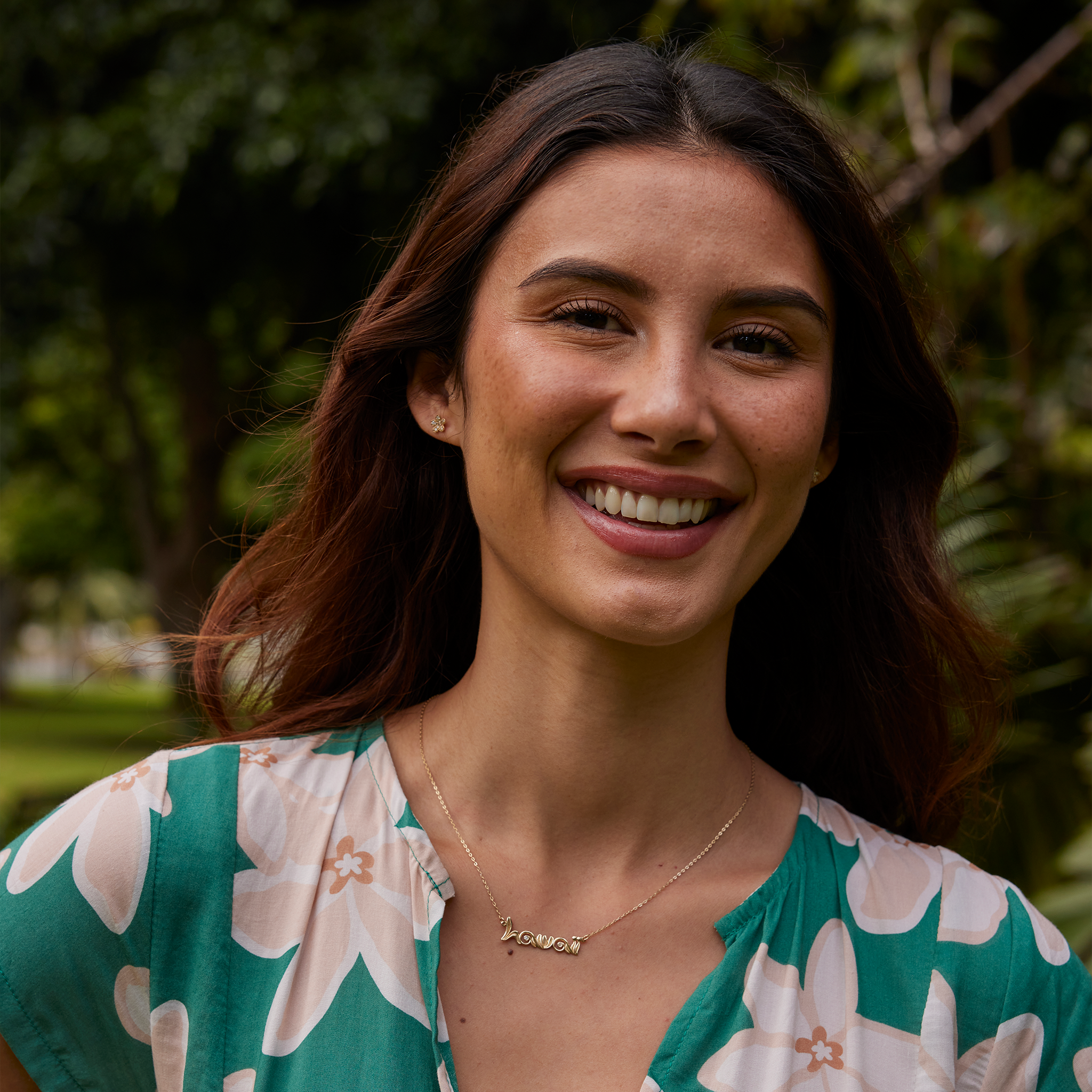 プルメリア ダイヤモンド ピアス ゴールド - 7mm