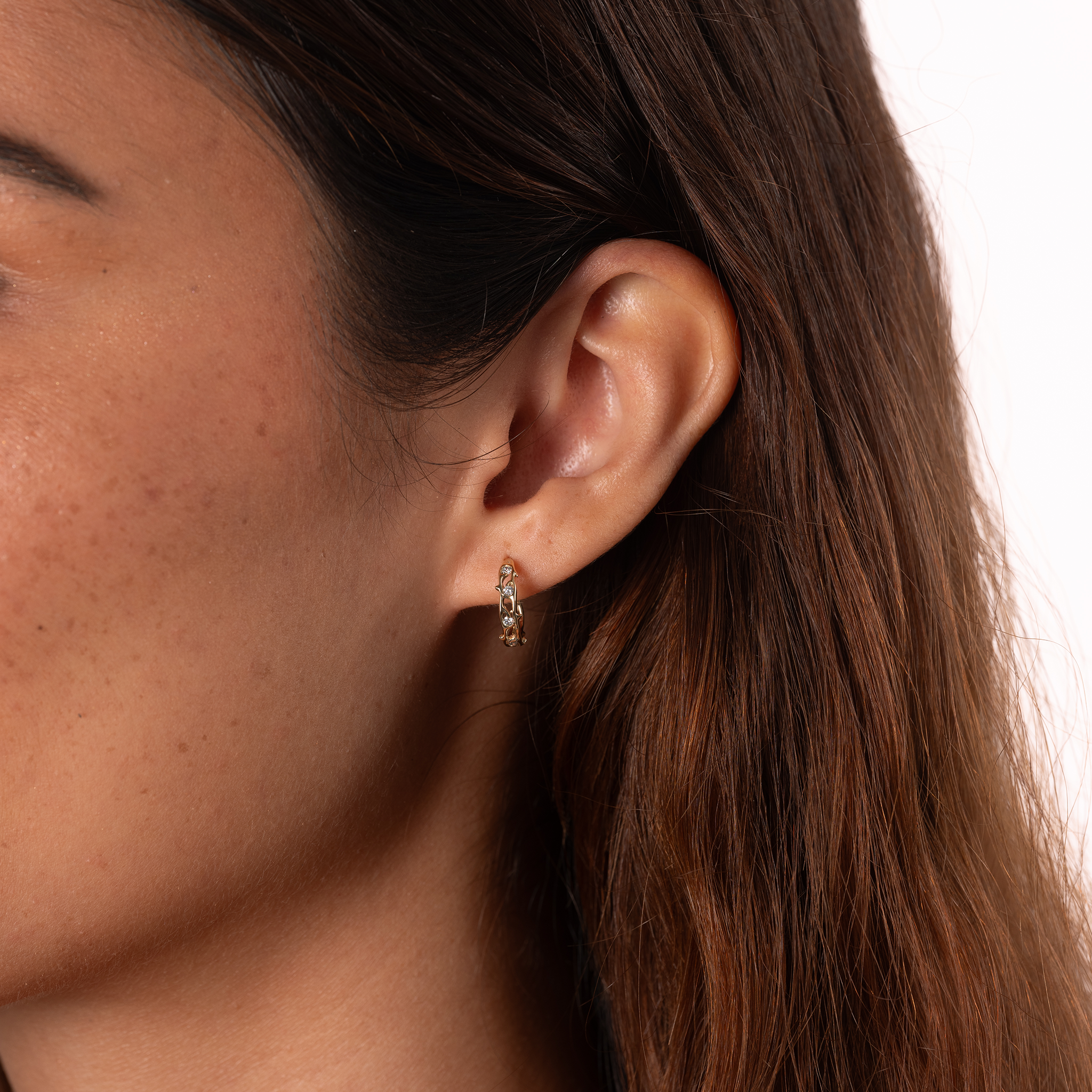 ヘリテージ・ピアス ダイヤモンド ゴールド - 13mm