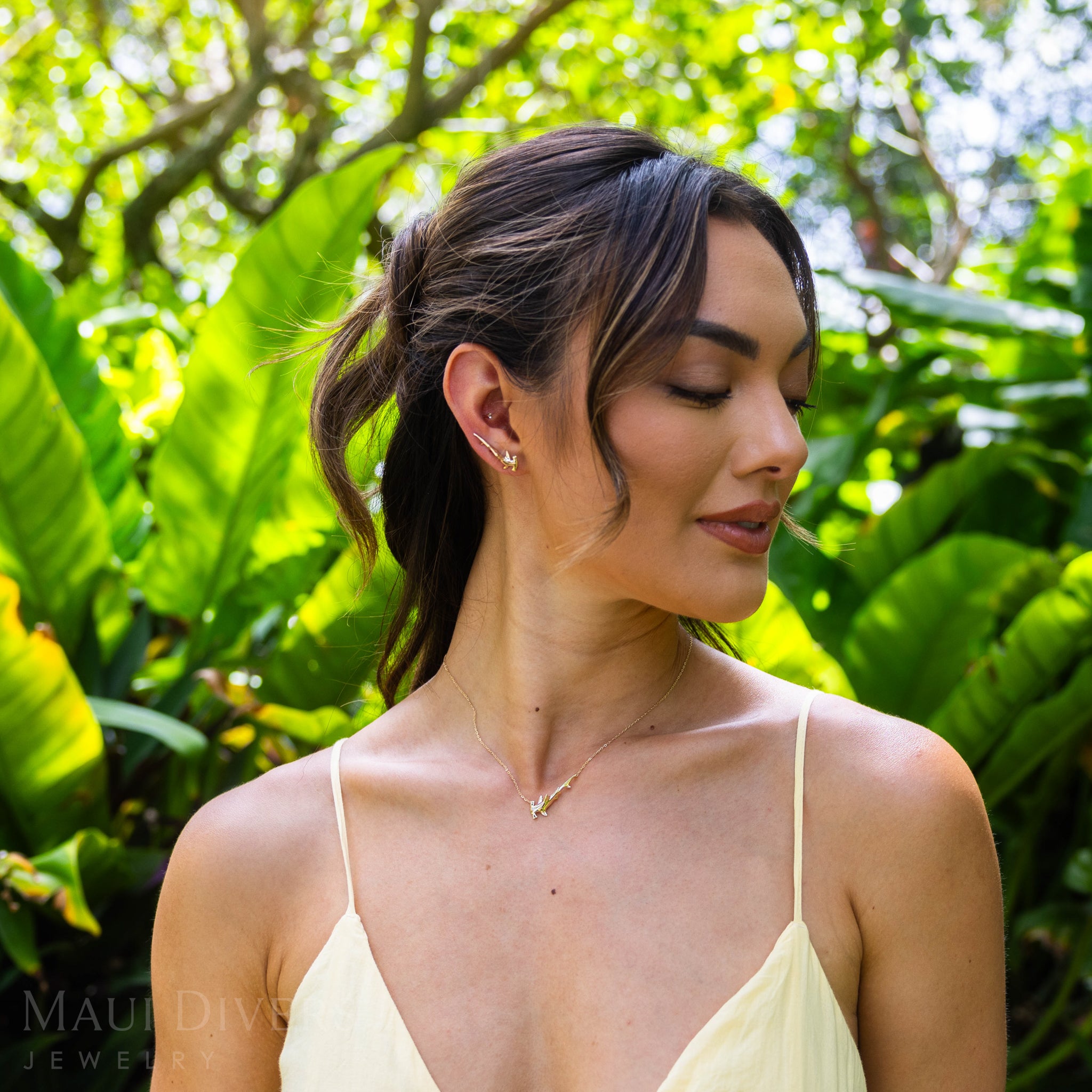 ハンマーヘッド・シャーク・クライマー・ピアス ゴールド - 26mm