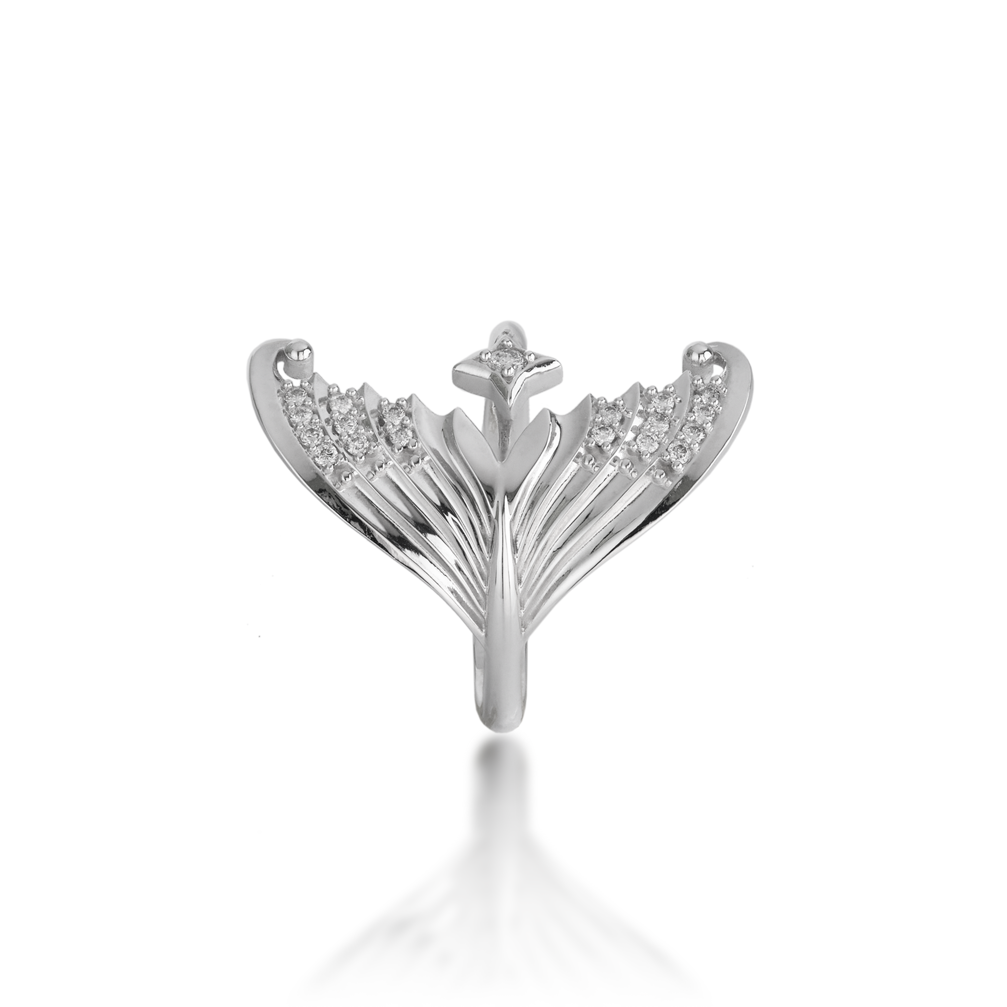 ムーンマーメイド リング ダイヤモンド ホワイトゴールド