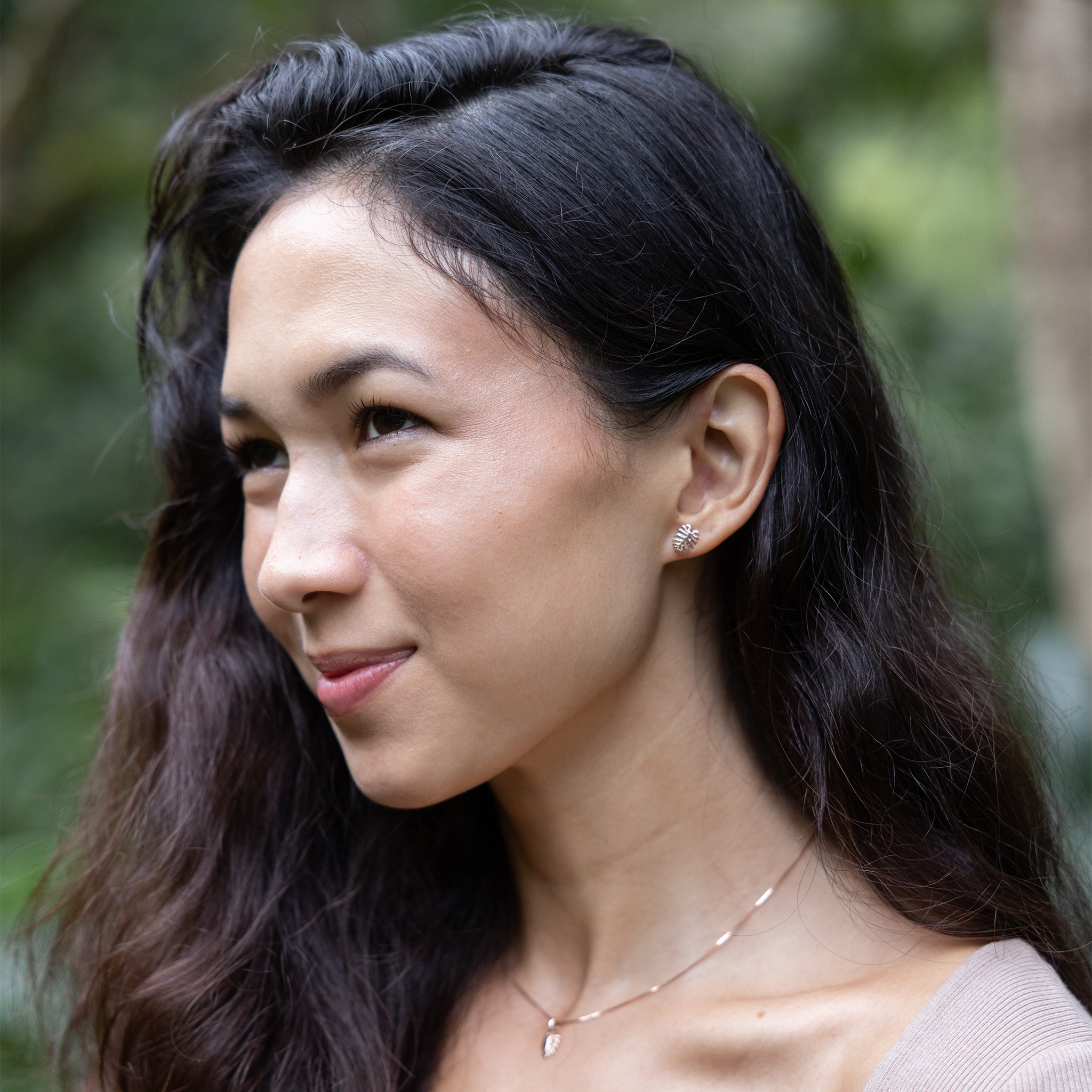 モンステラ・ピアス ローズゴールド - 9mm