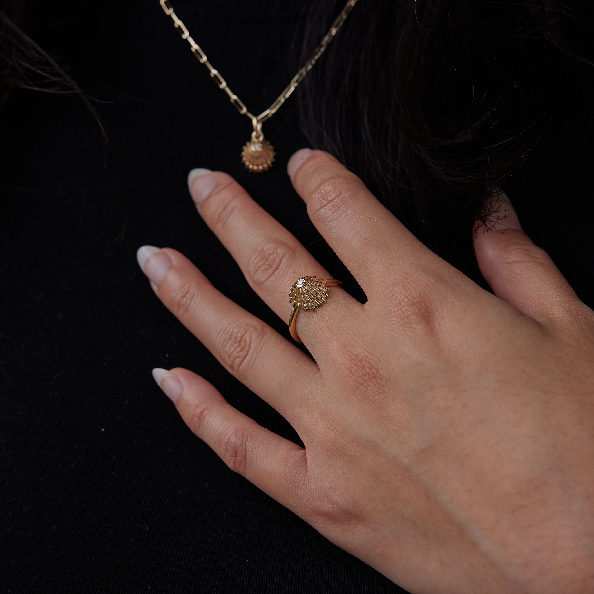 オピヒ・リング ダイヤモンド・ゴールド - 12mm