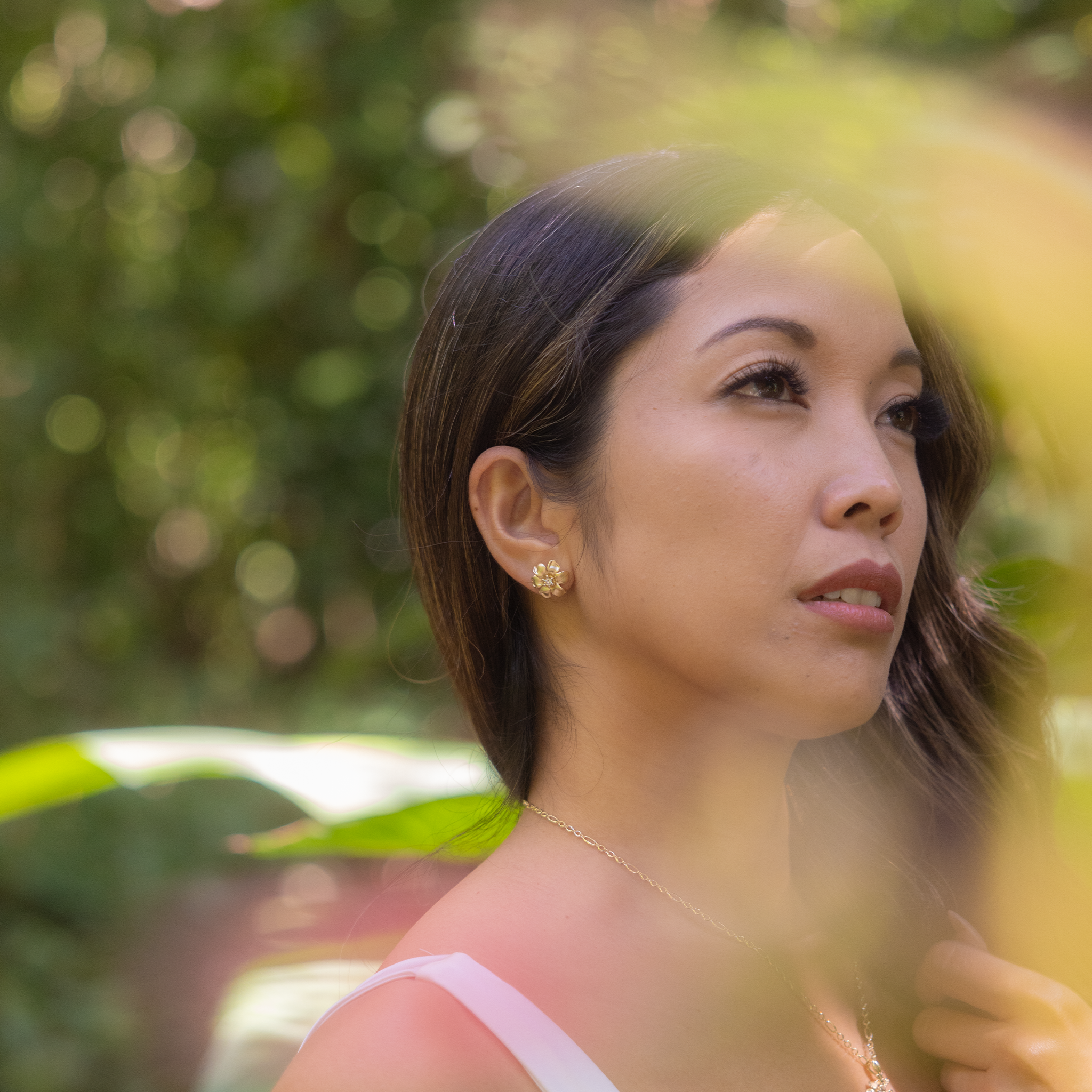 Nāʻū ピアス ゴールド ダイヤモンド - 15mm