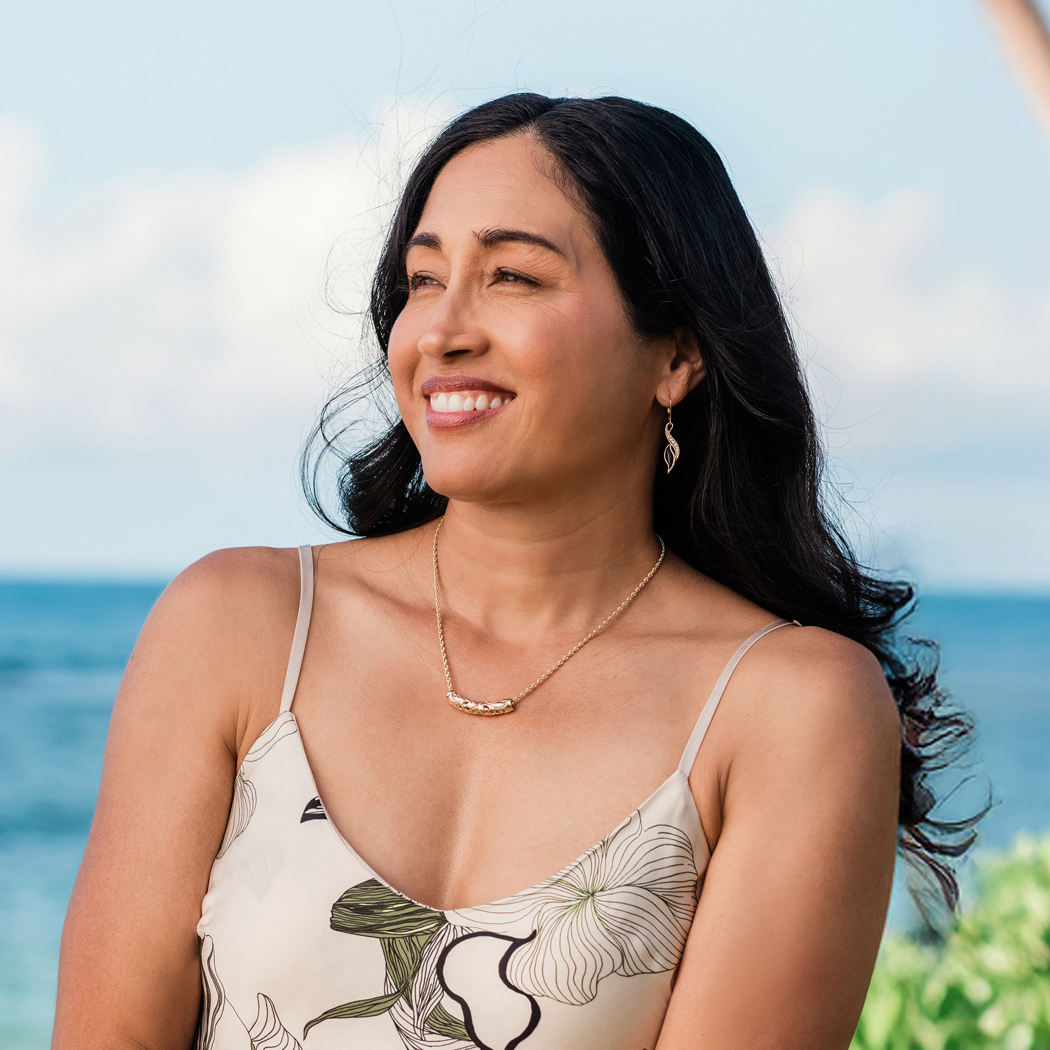 パラダイス ブラック コーラル ピアス ダイヤモンド ゴールド