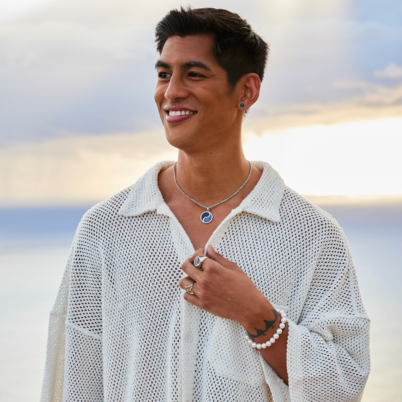 ホワイトゴールドの2.5mmロープチェーン