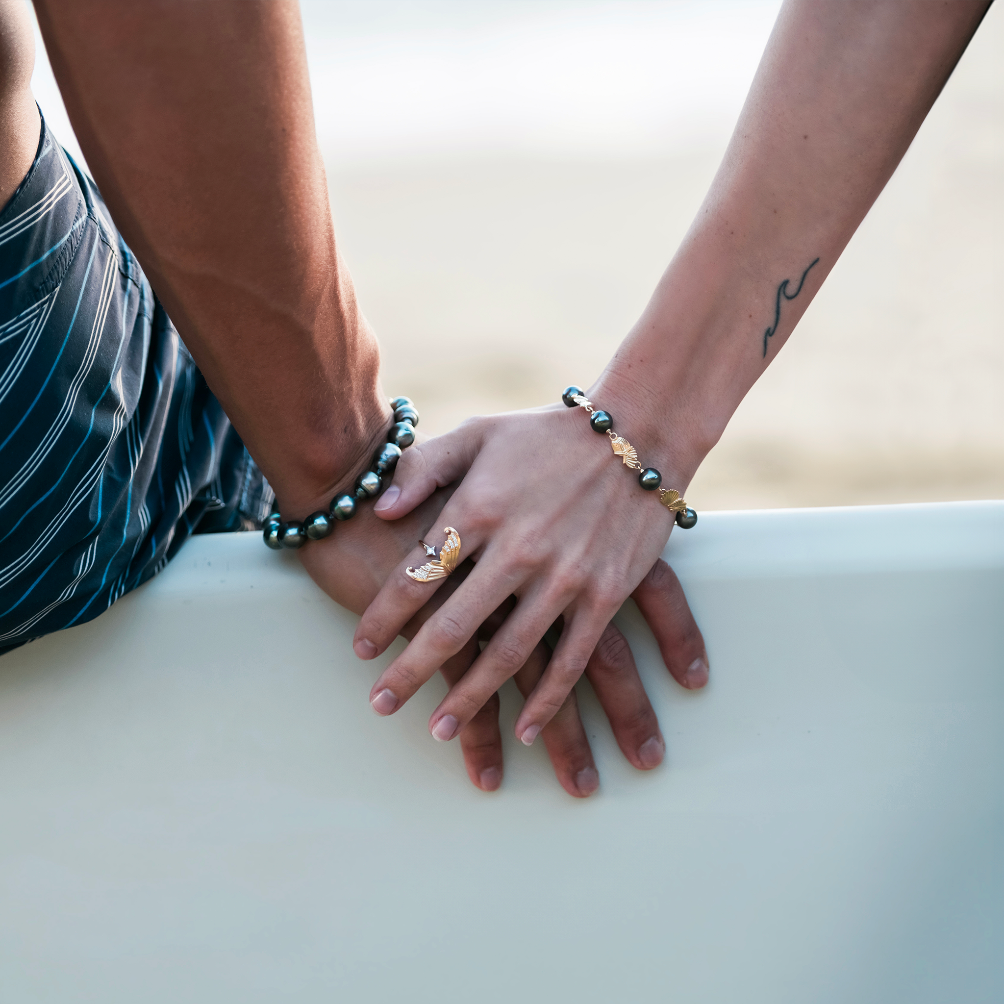 ムーンマーメイド リング ダイヤモンド ツートーンゴールド