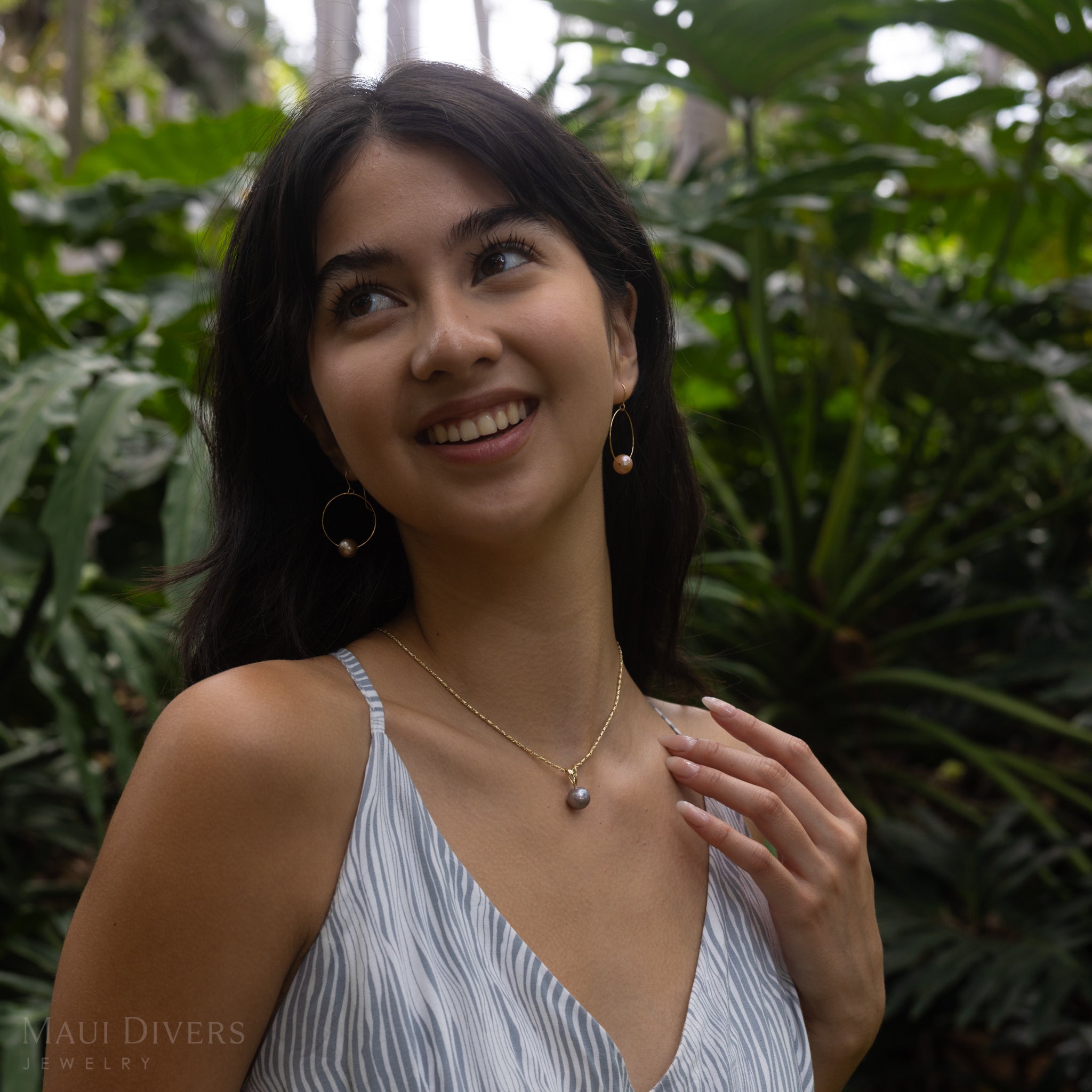 ライラック 淡水パール ペンダント ゴールド 10-11mm