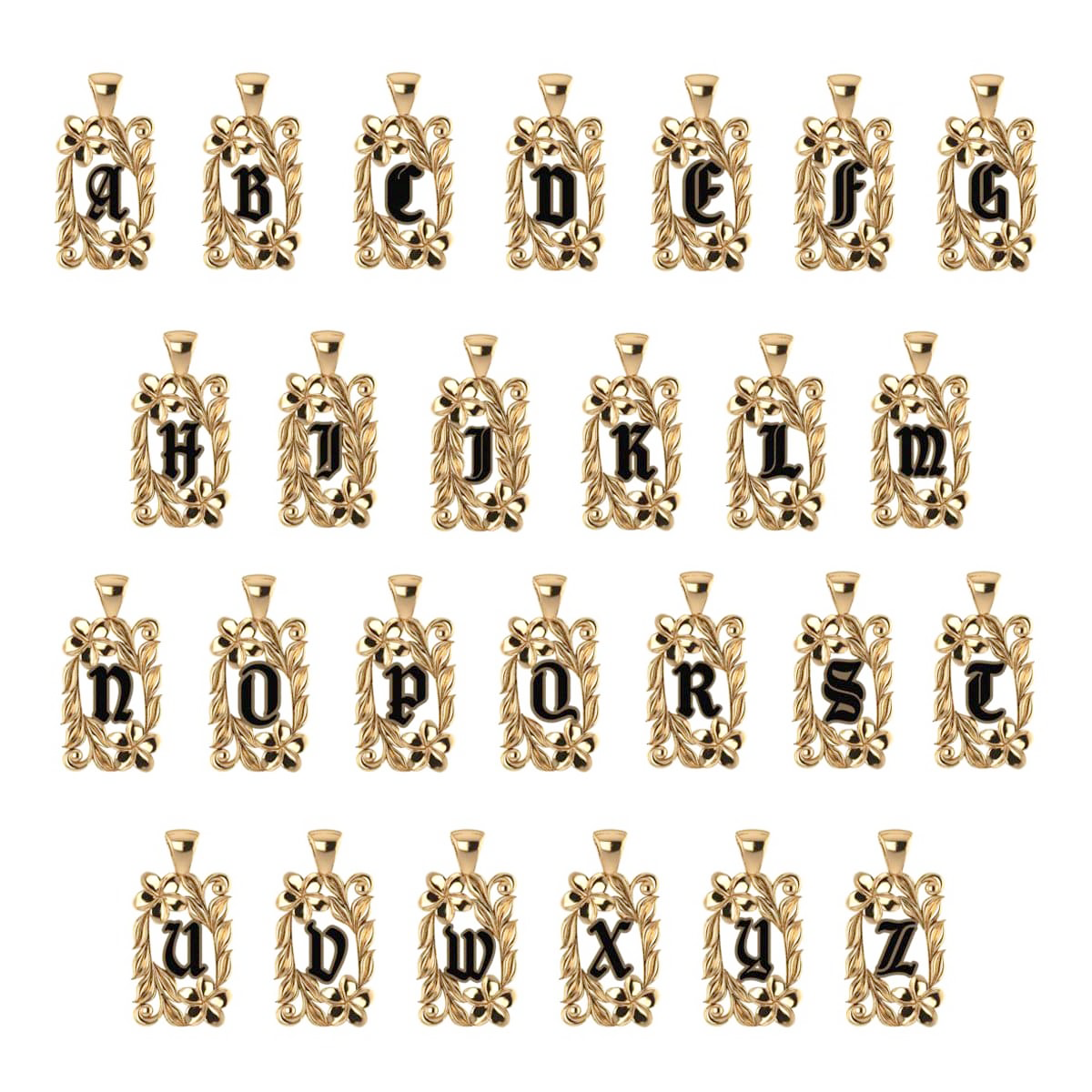 特別注文ハワイアン・エアルーム プルメリア ペンダント ゴールド 17mm