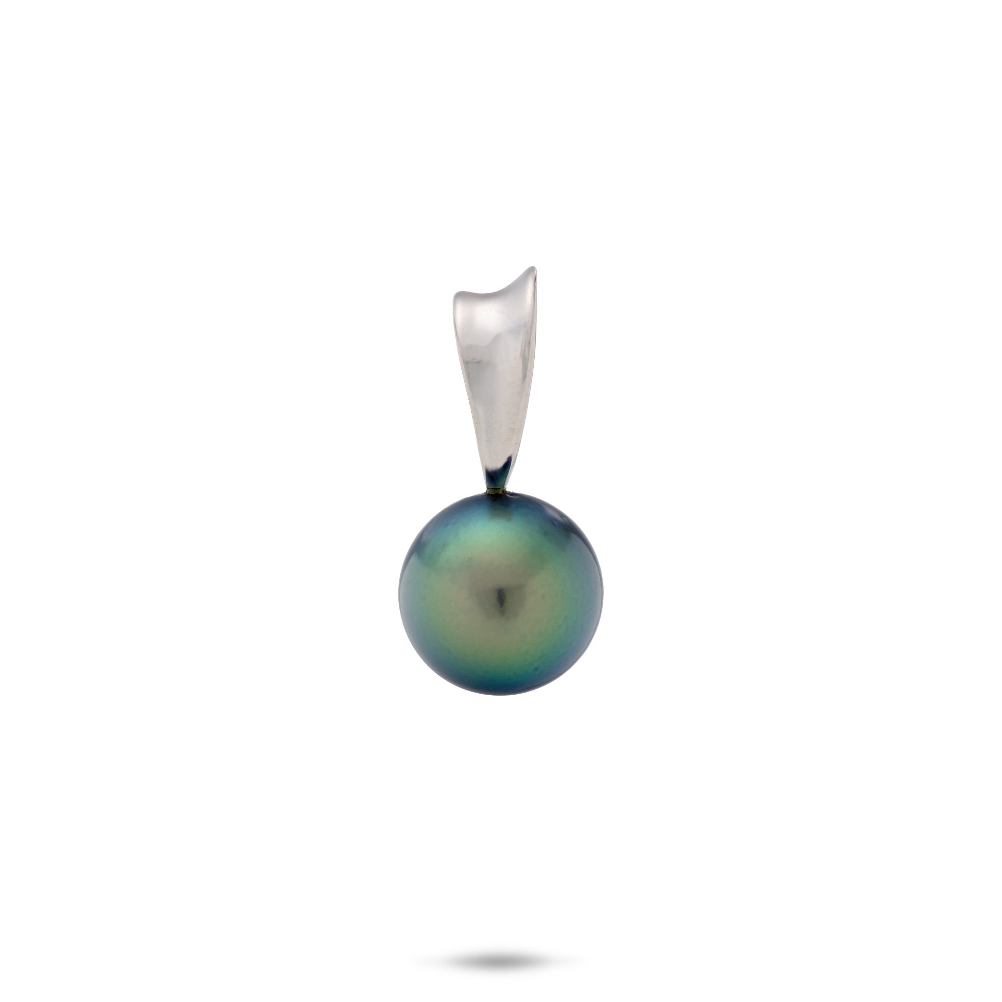 Tahitian Black Pearl Pendant in White Gold - 10-11mm