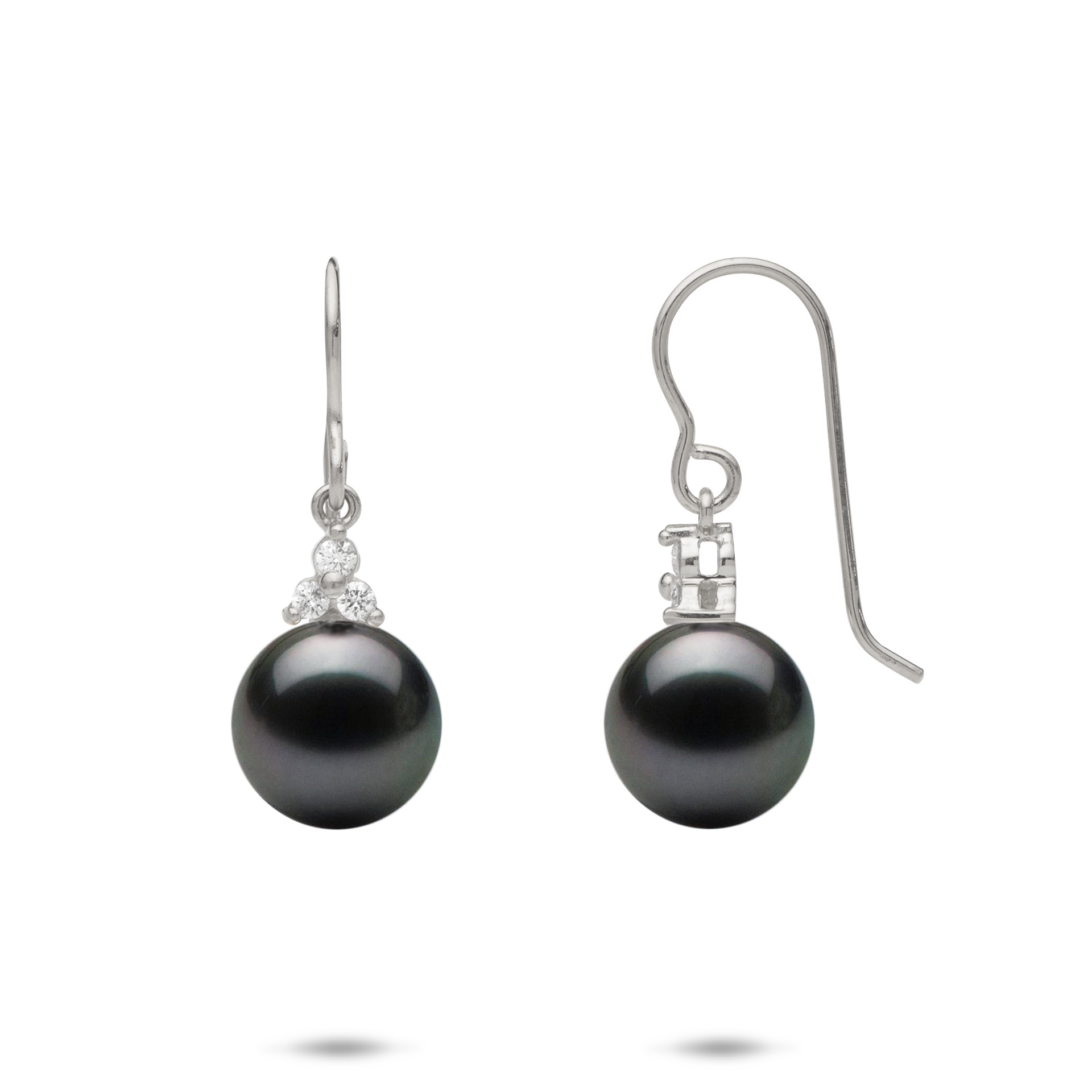 Pearl Drop Earrings Black Pearl Earrings With Diamonds Tahitian