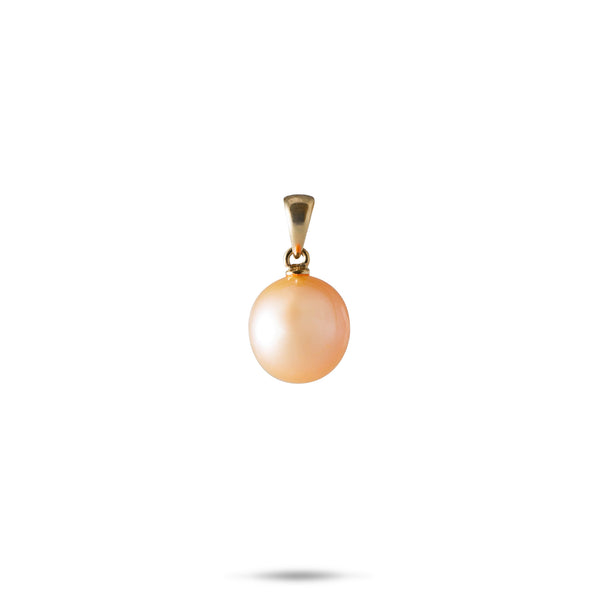 Freshwater Peach Pearl Pendant in Gold - 9-10mm