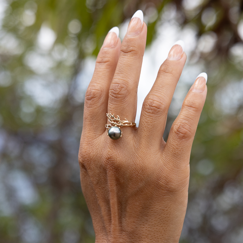 Tahitian pearl online engagement ring