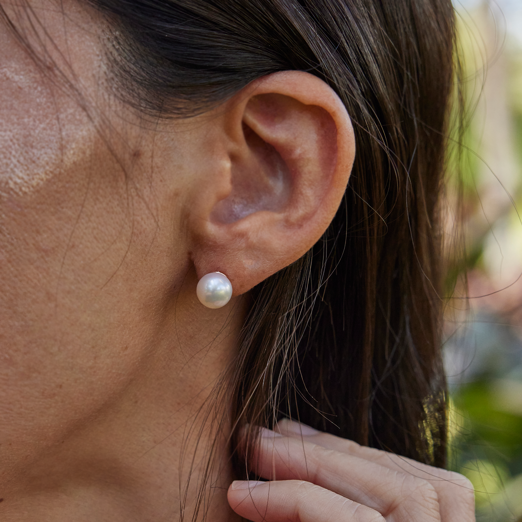 Boucles d'oreilles en perles Akoya en or rose - 8 mm