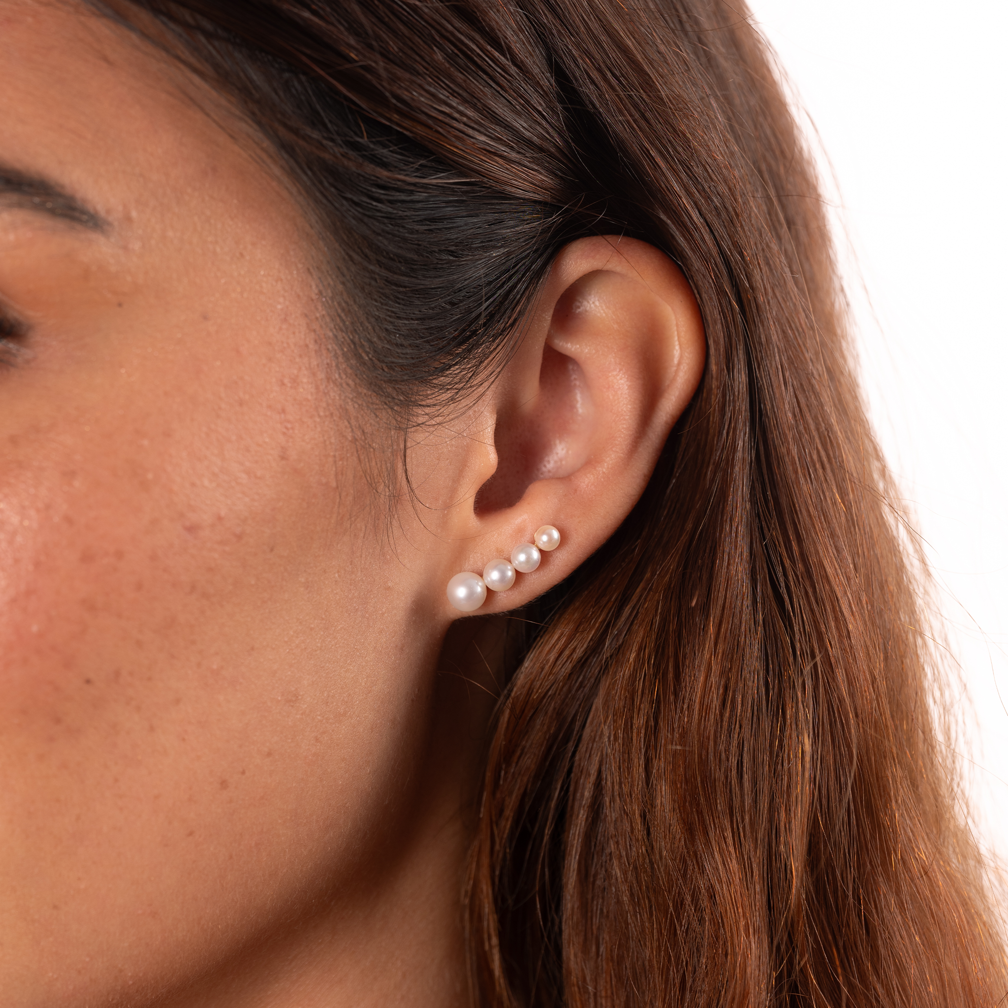 Akoya & Freshwater White Pearl Earrings in Gold - 3.5-6mm