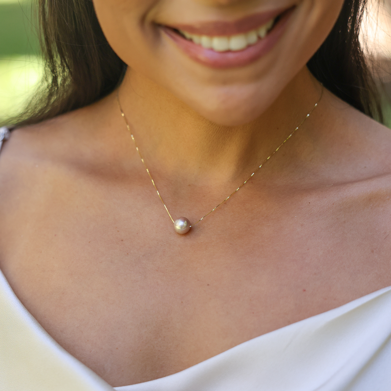 10-11mm Single Pearl Pendant Necklace in 14K White Gold – Ann-Louise  Jewellers