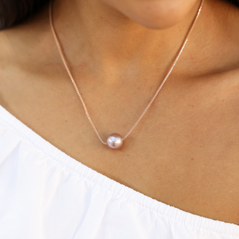 Five Pearl Floating Pearl Necklace, Gold Floating Pearl Necklace– Jewelry  By Tali