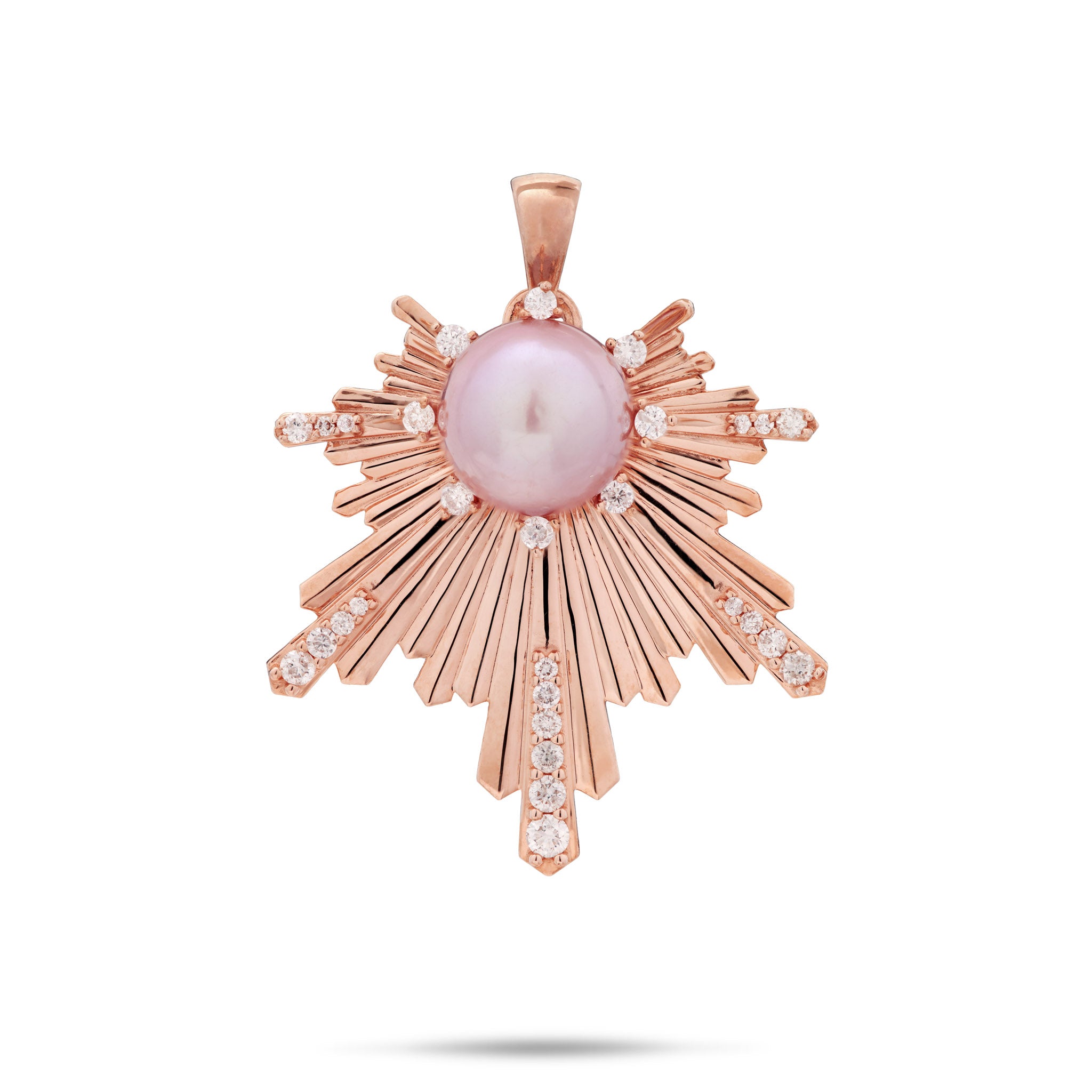 E Hoʻāla Lavender Freshwater Pearl Diamond Pendant in Rose Gold