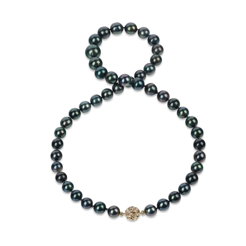 Tahitian Black Pearl Strand with Magnetic Gold Clasp - Maui Divers Jewelry